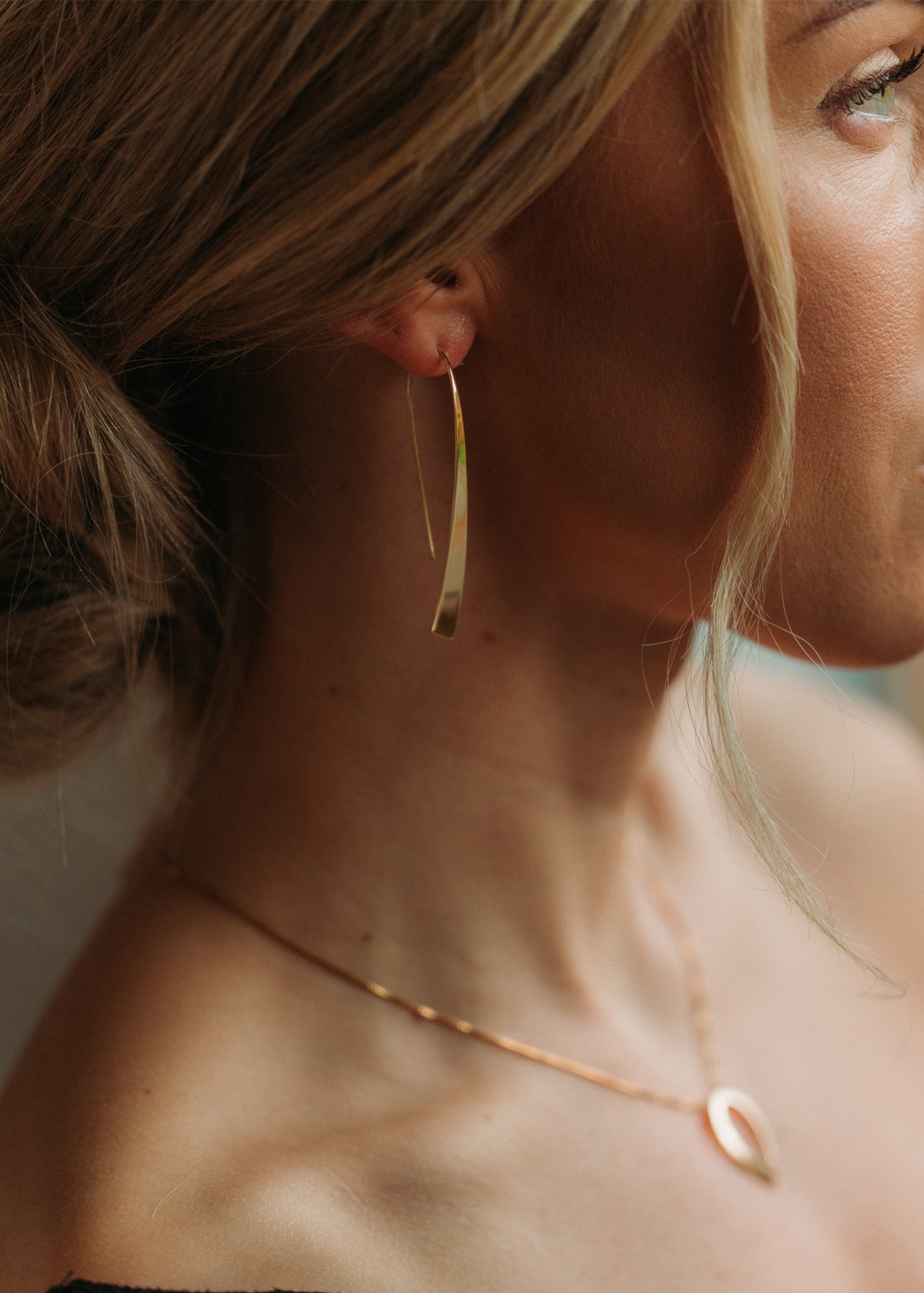 Earrings 57 mm Gold Shiny Pulpit Rock