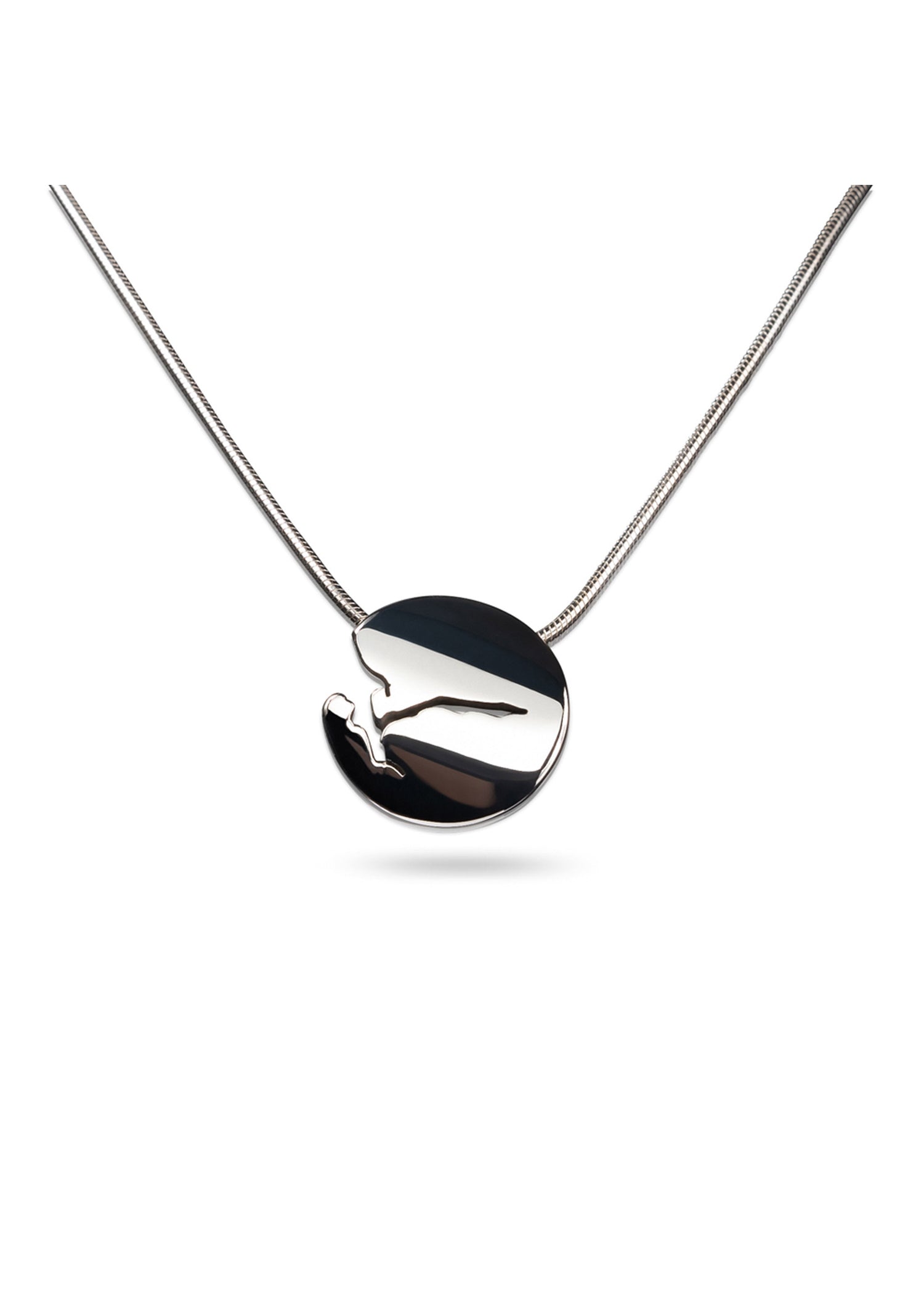 Curved Pendant Silver 16 mm Shiny Trondheimfjord