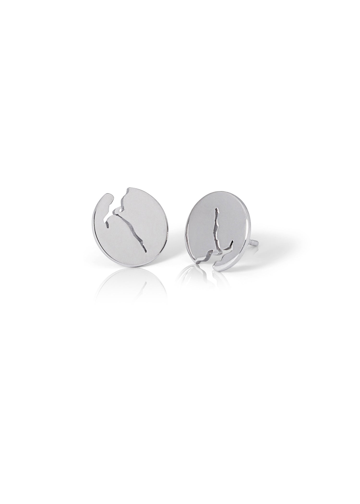 Earrings Silver 12 mm Shiny Hardangerfjord