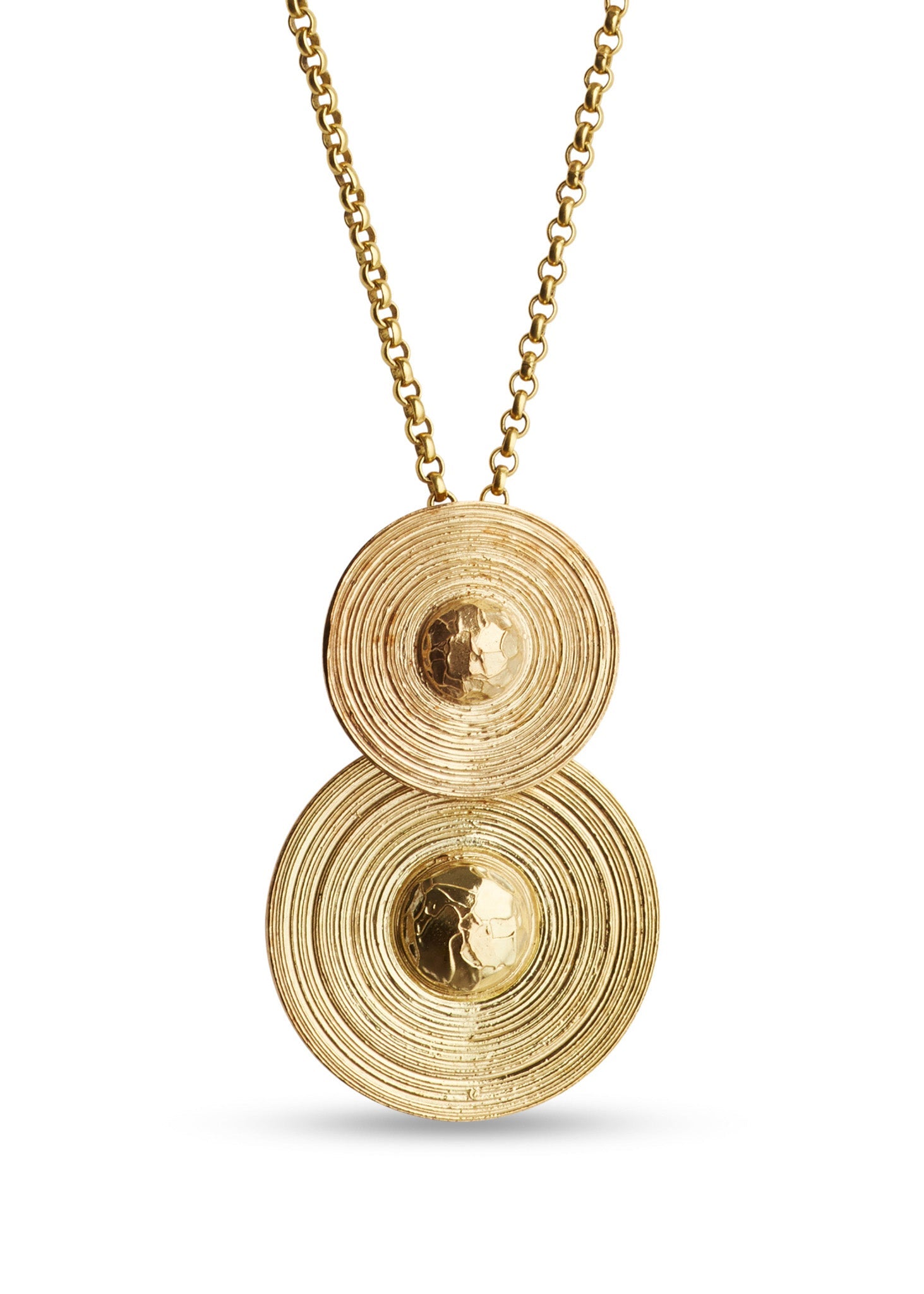 Viking shield double pendant in yellow gold