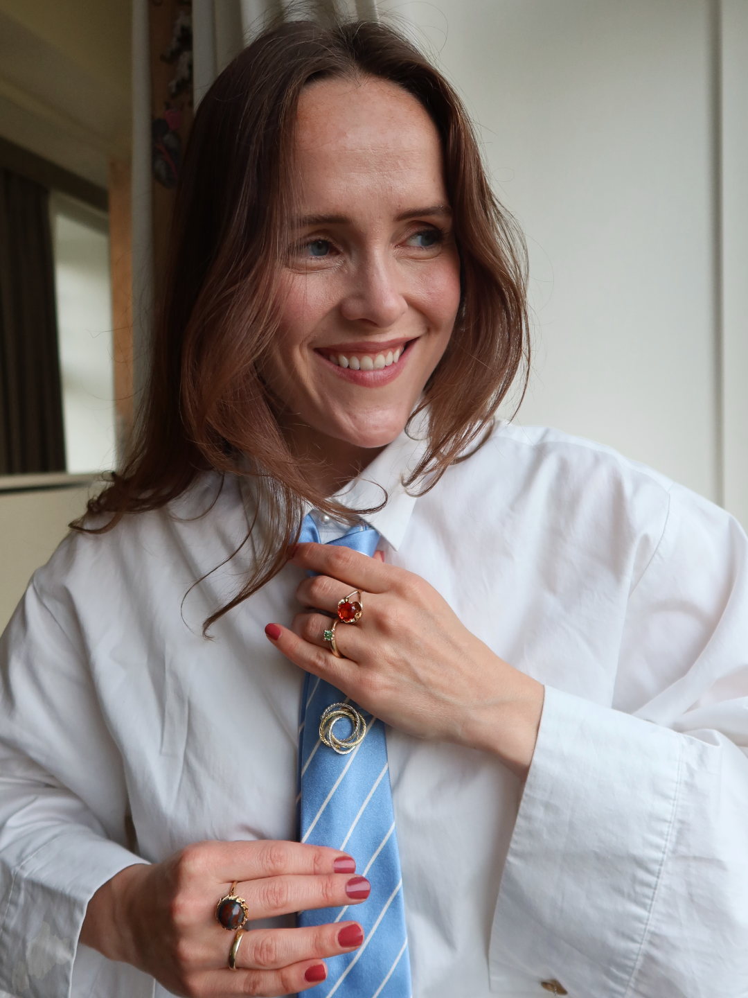 Vintage brosje gult gull