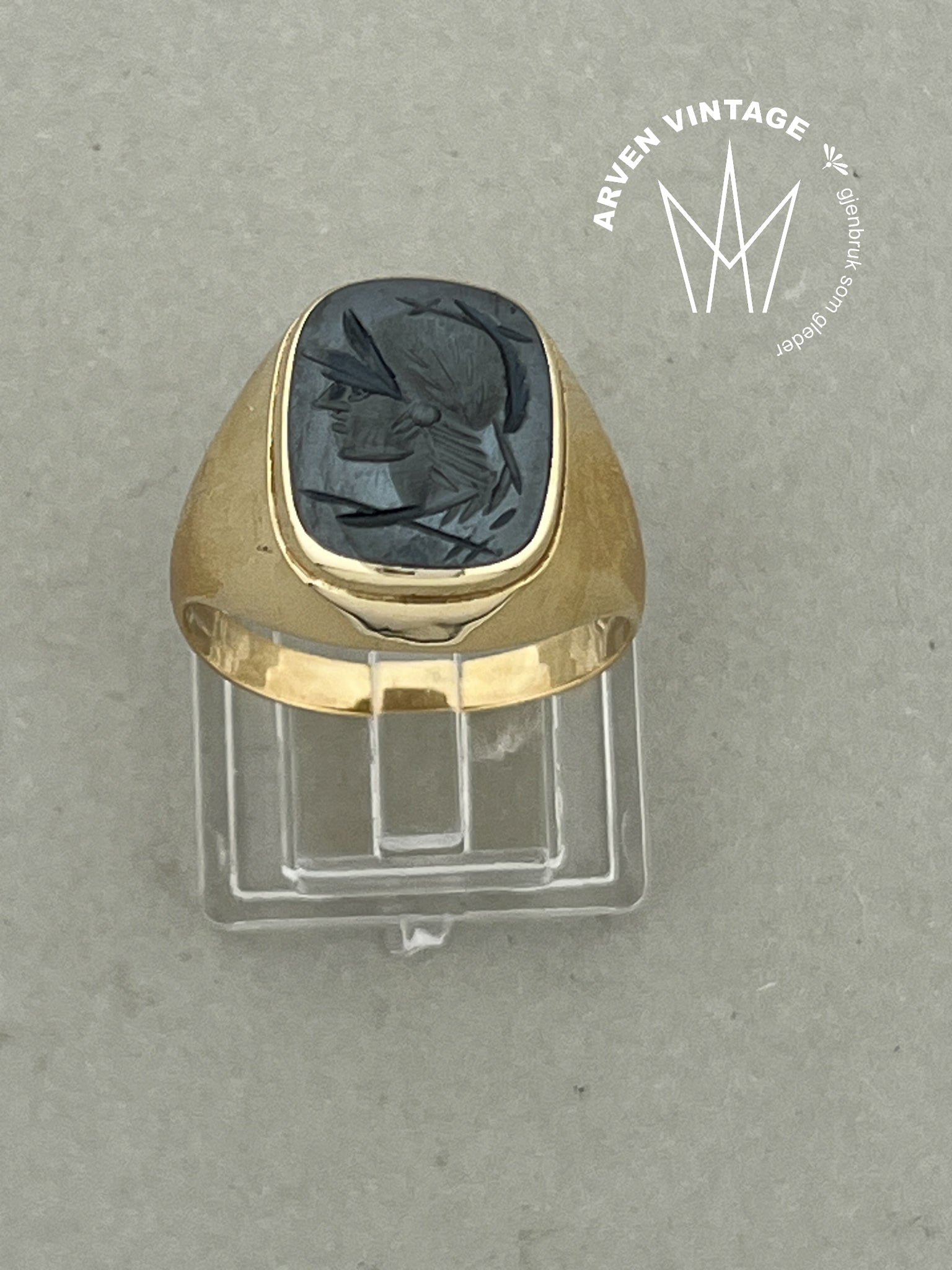 Vintage ring gult gull str 62