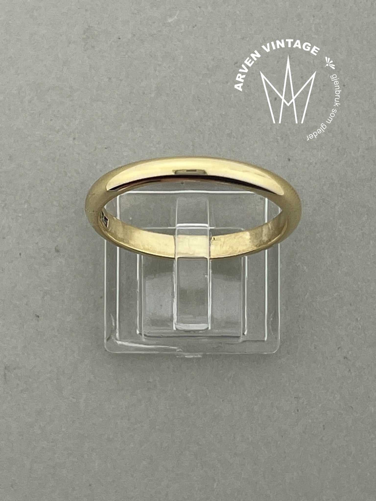 Vintage glatt ring gult gull str67