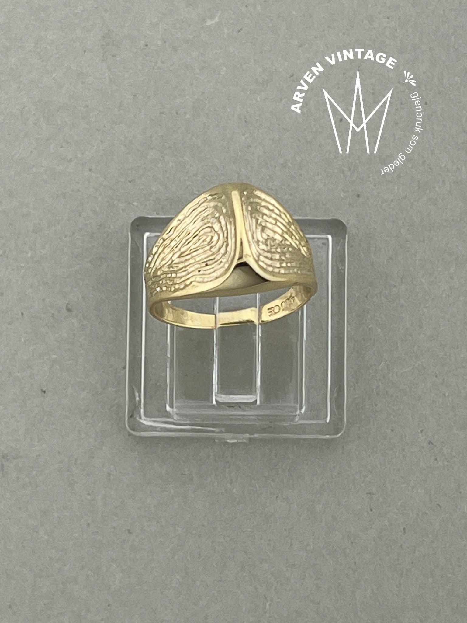 Vintage ring gult gull str44,5