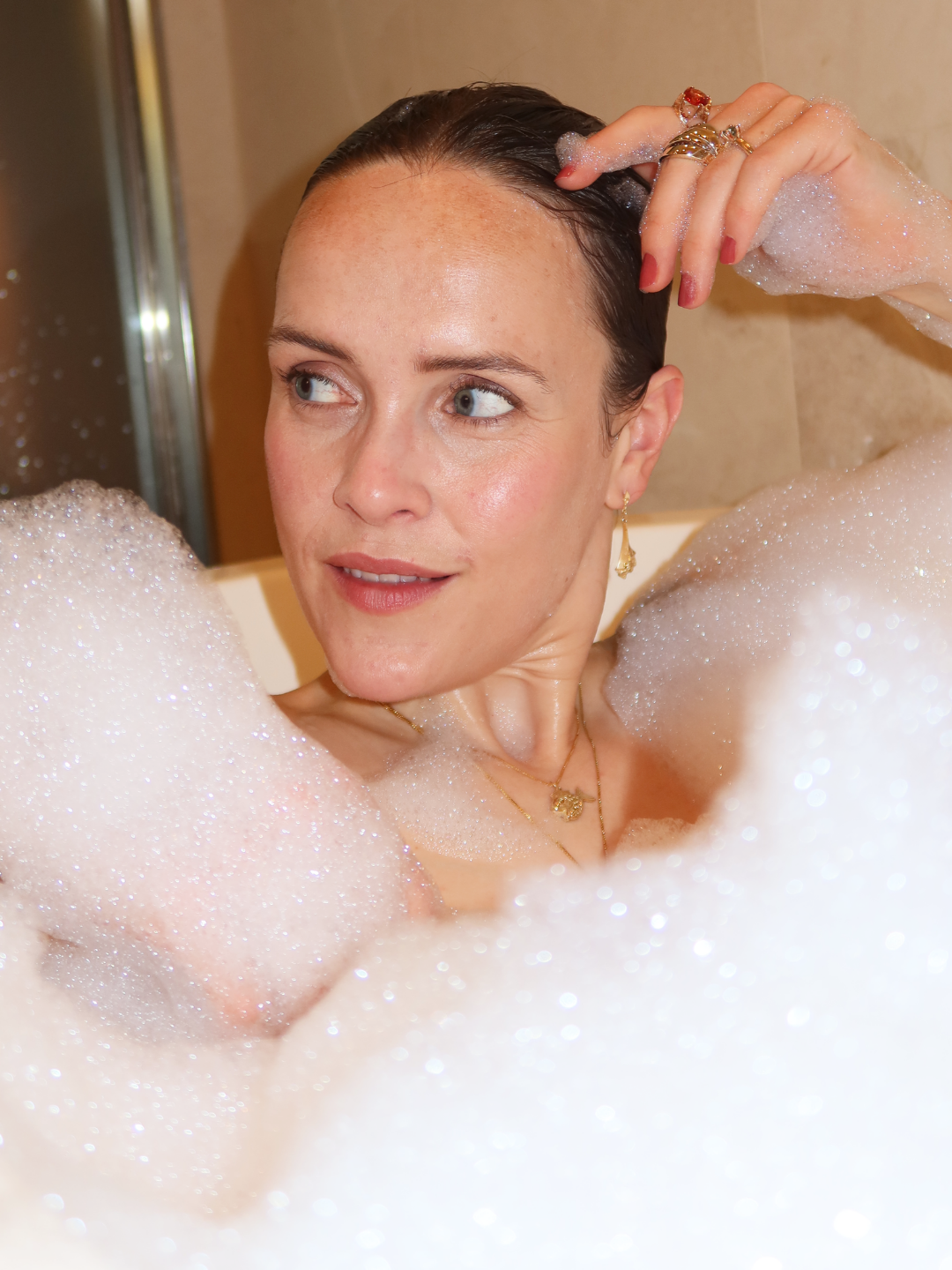 Vintage ørepynt gult gull