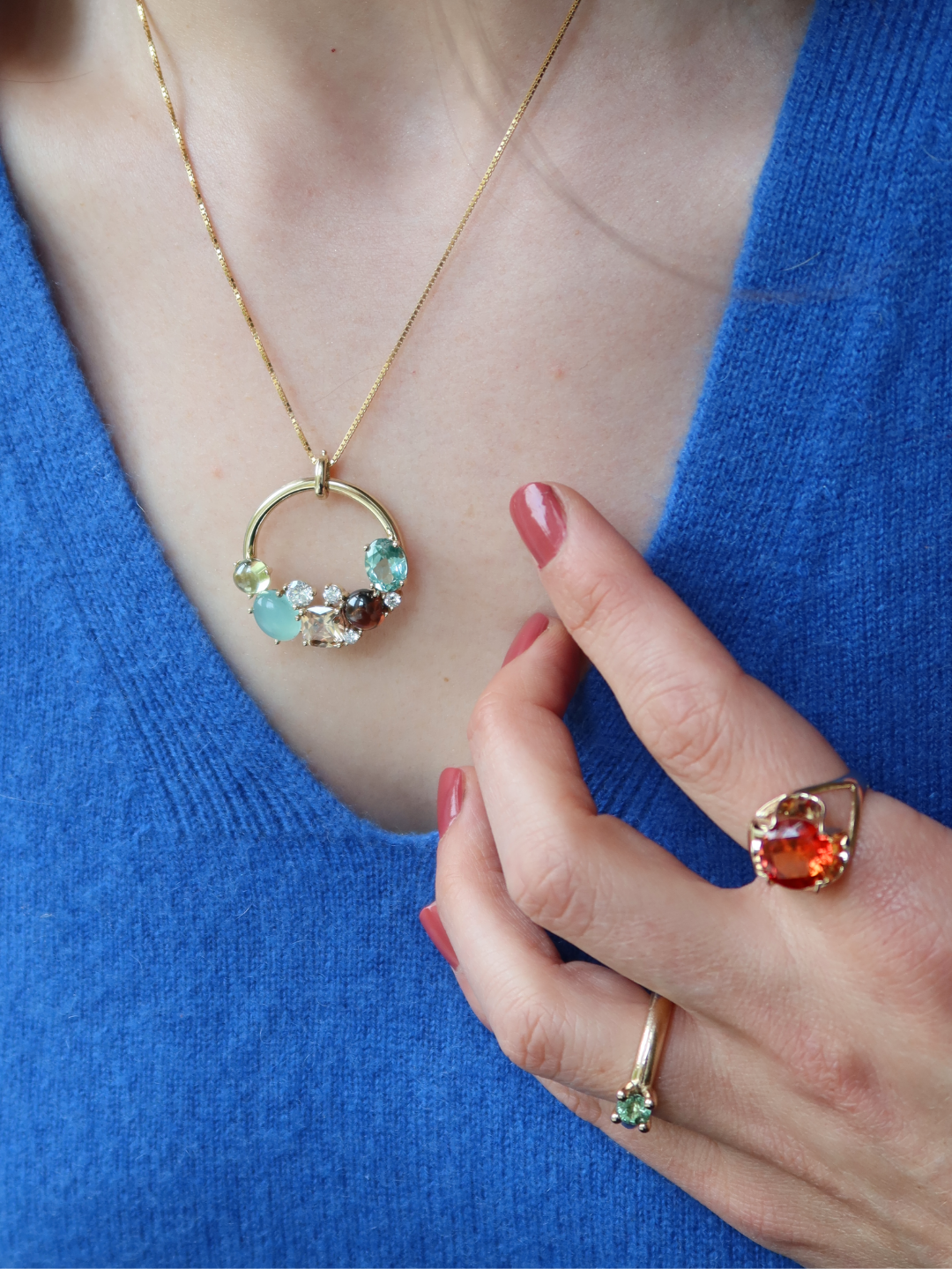 Vintage anheng gult gull