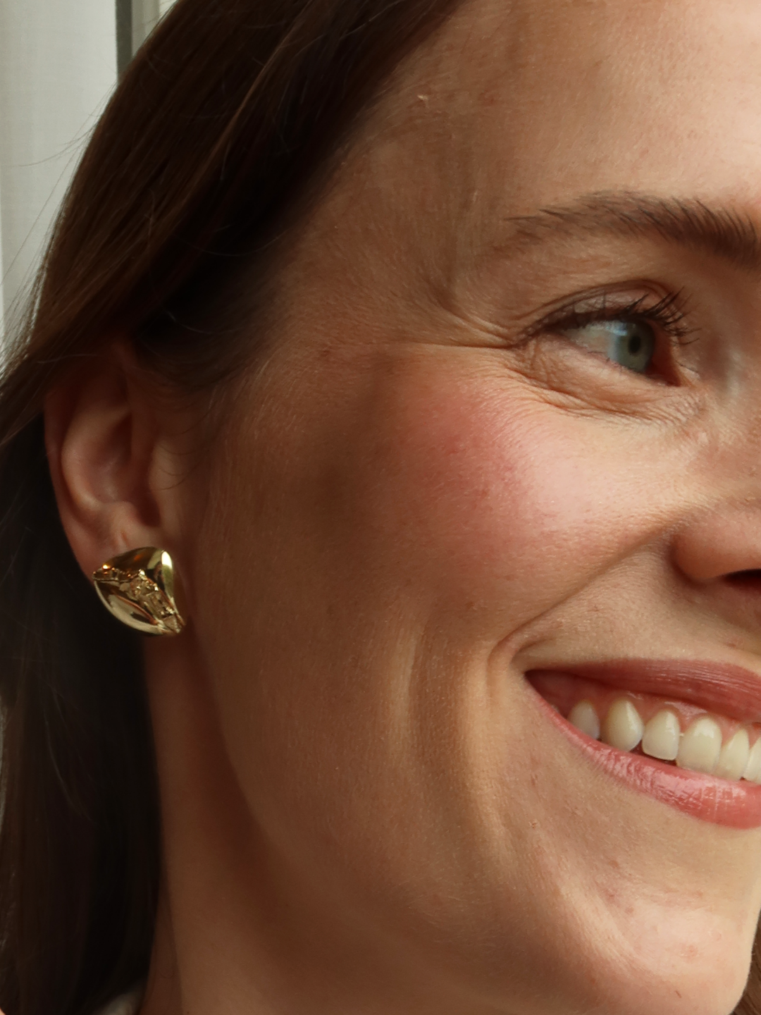 Vintage ørepynt gult gull