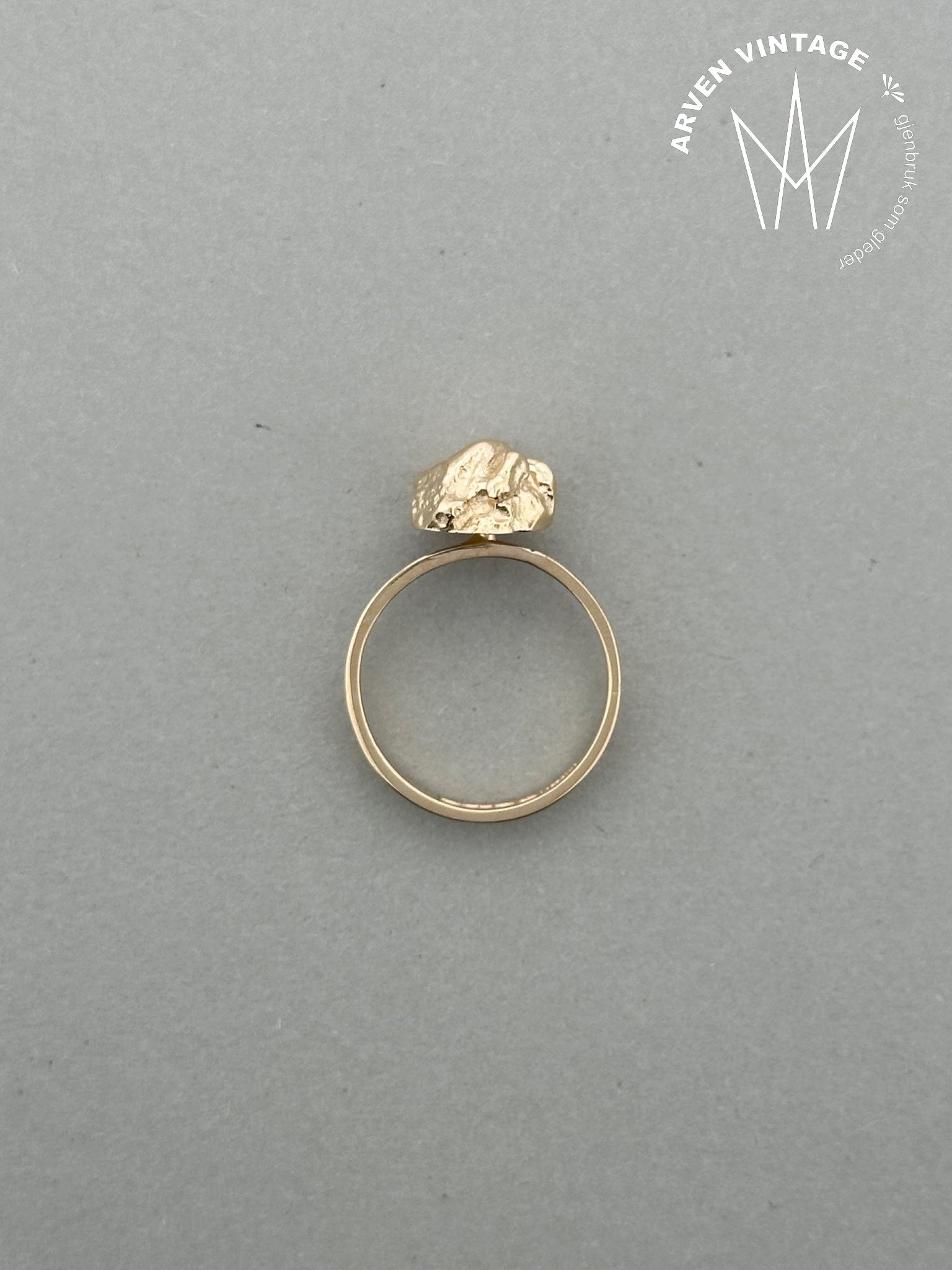 Vintage ring gult gull str 50
