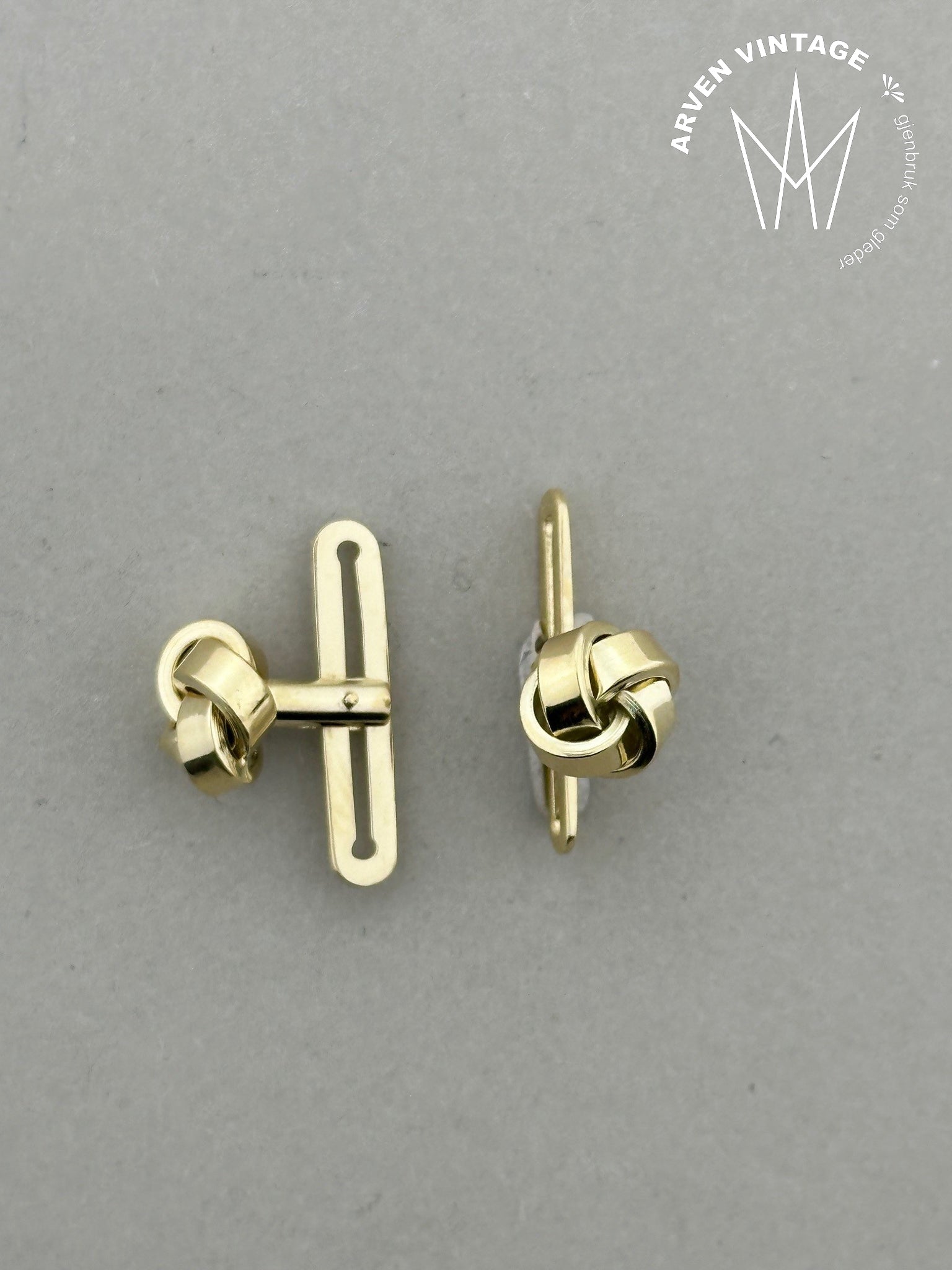 Vintage 2 tuxedo buttons yellow gold