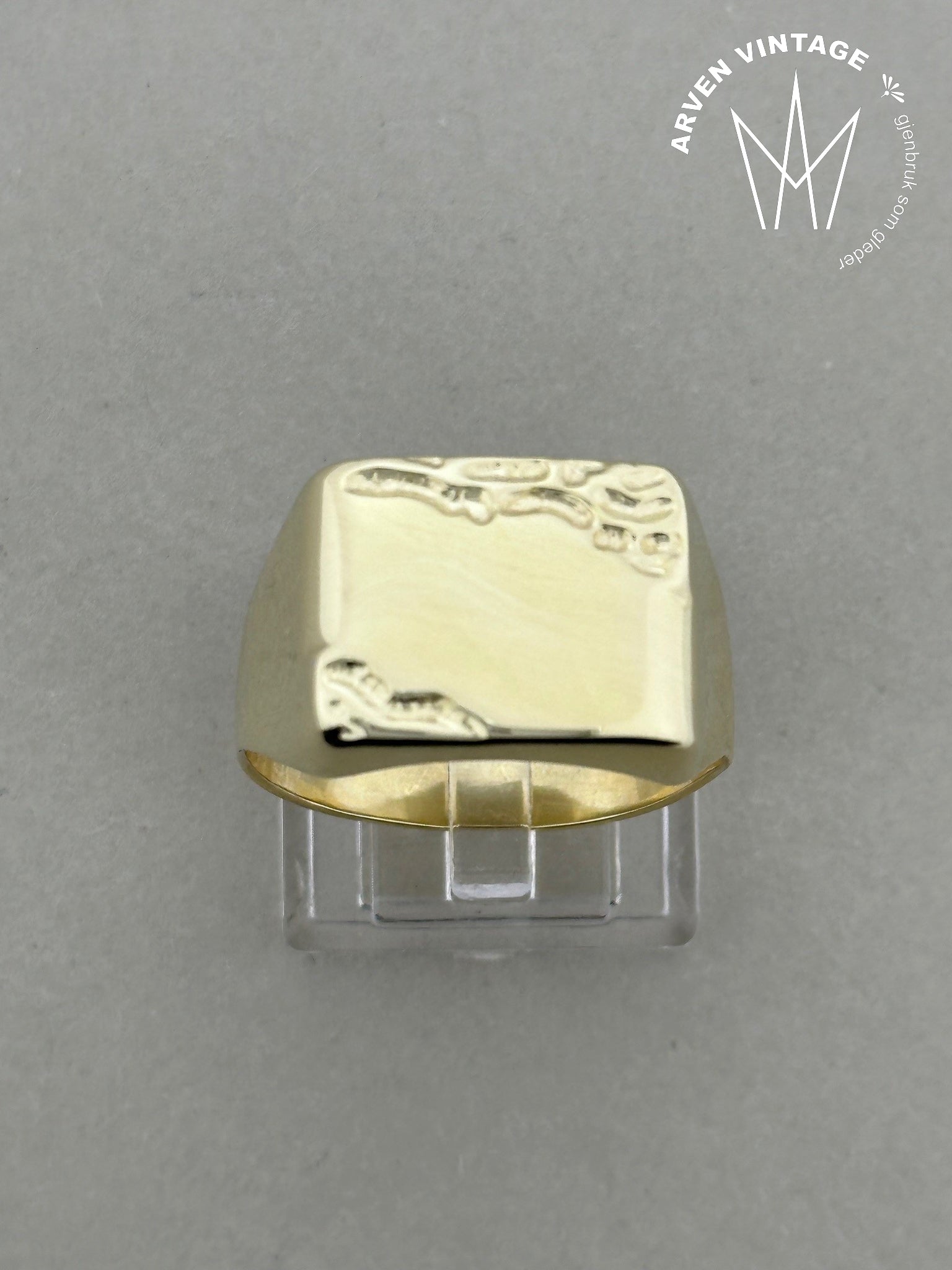 Vintage ring gult gull str 70