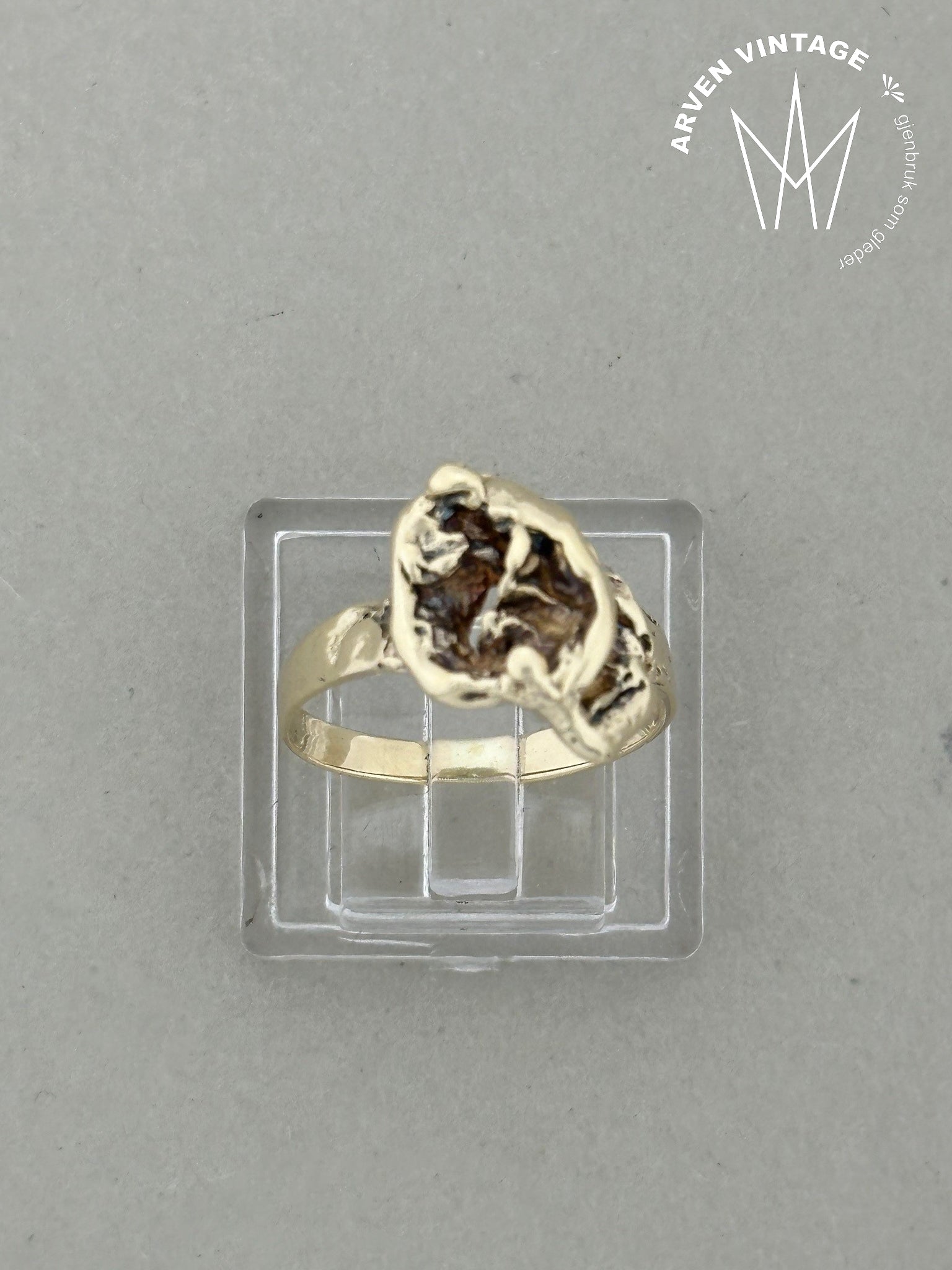 Vintage ring gult gull str 49