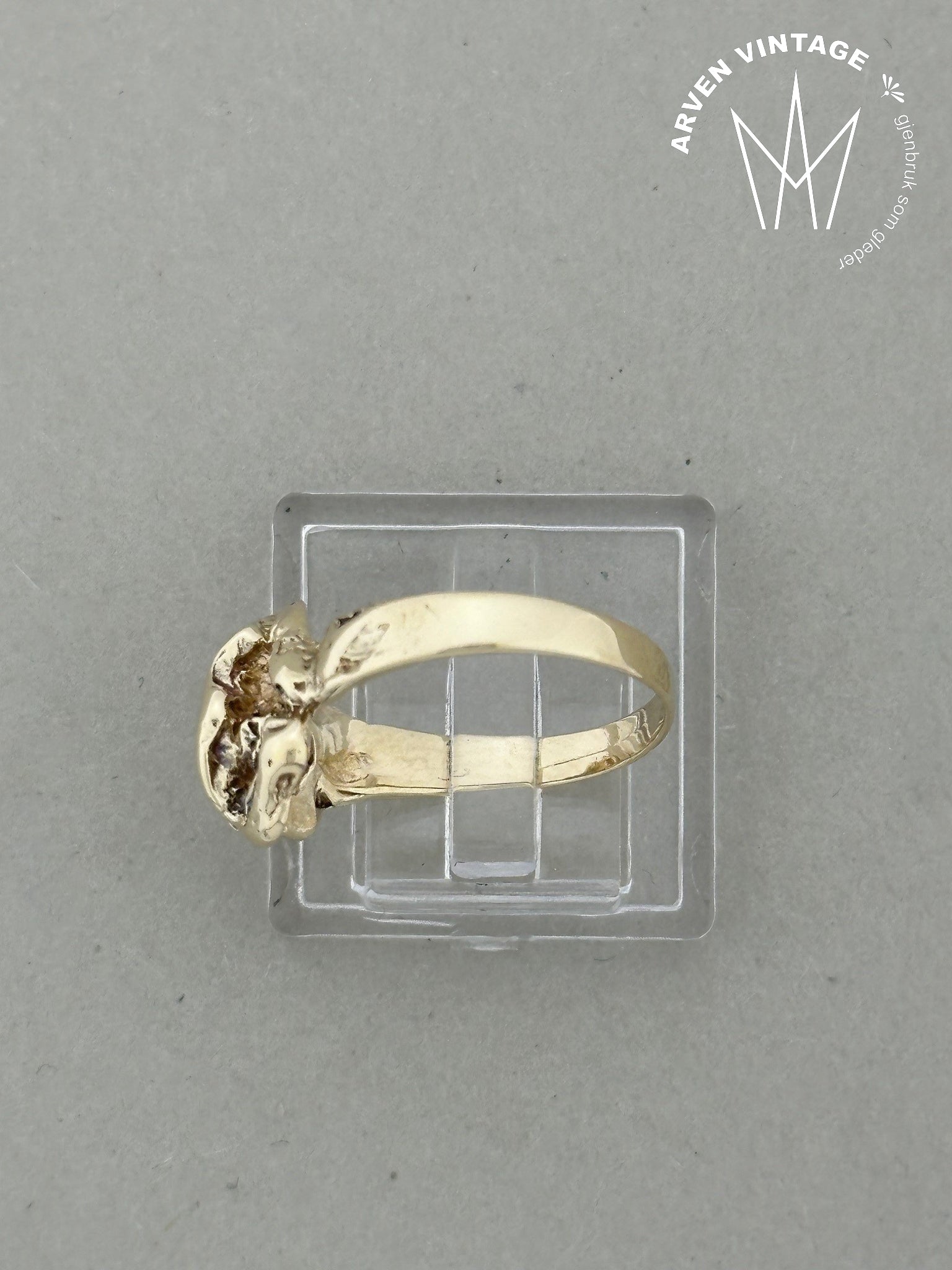 Vintage ring gult gull str 49