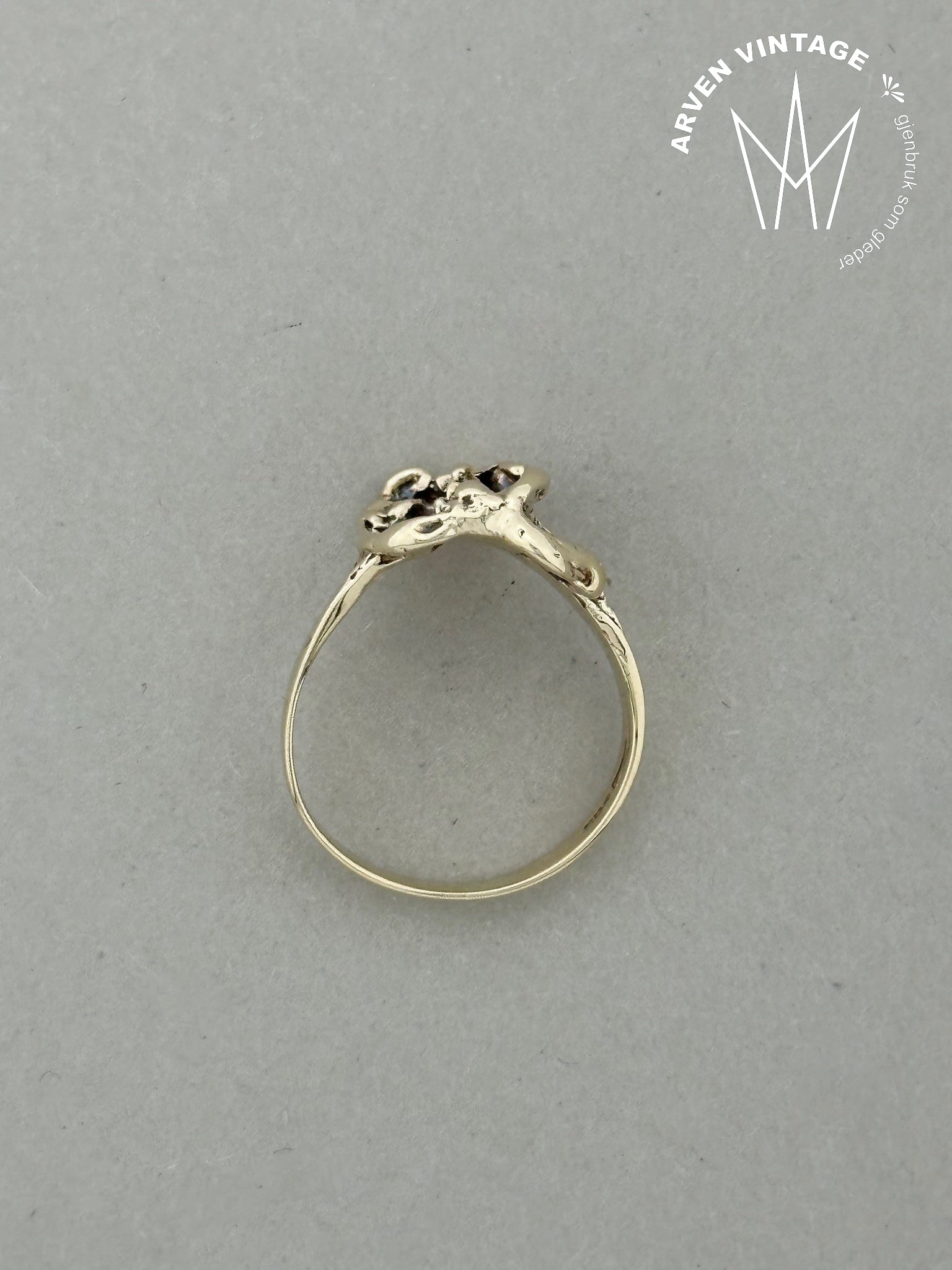 Vintage ring gult gull str 49