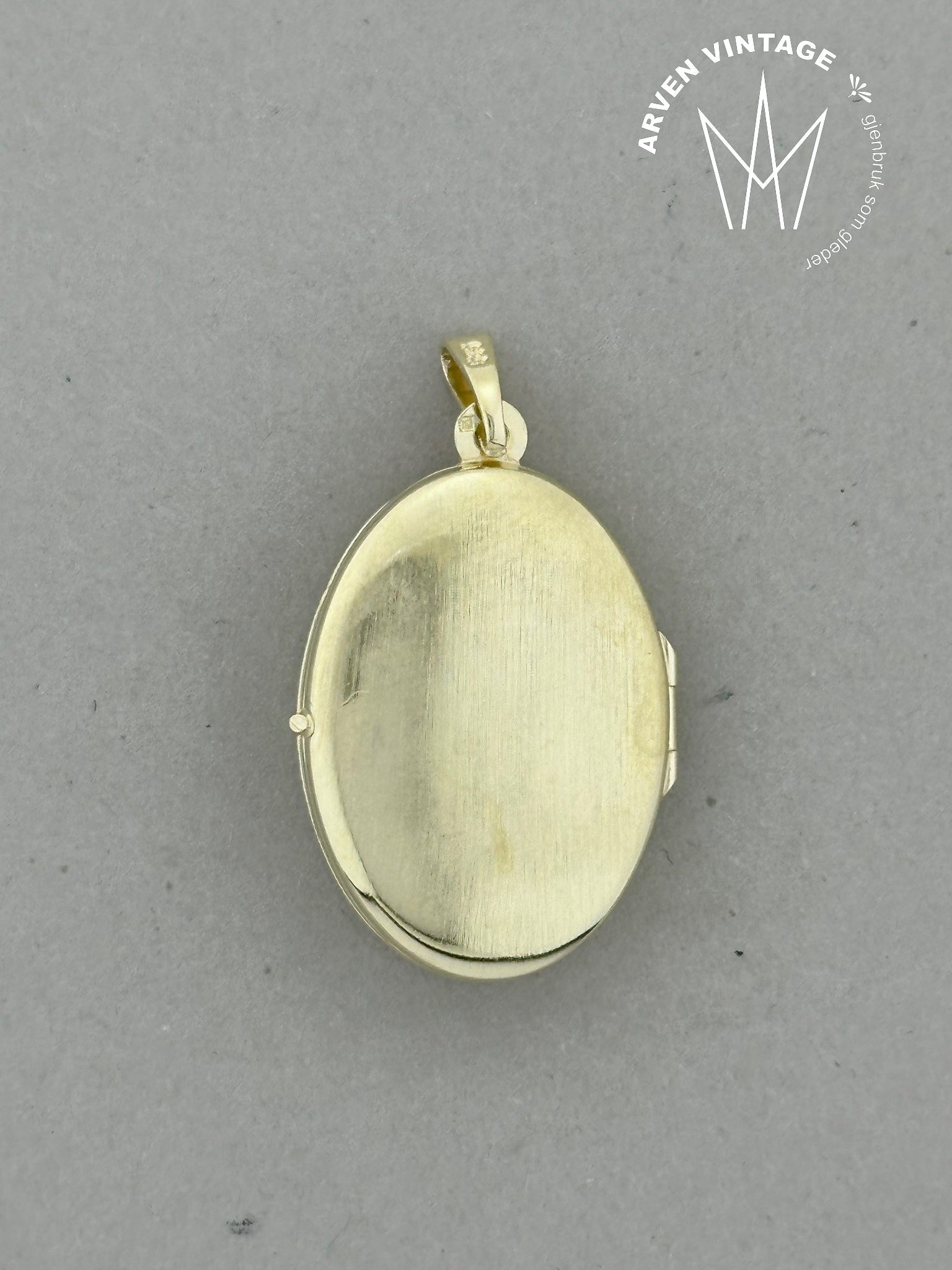 Vintage medaljonganheng gult gull