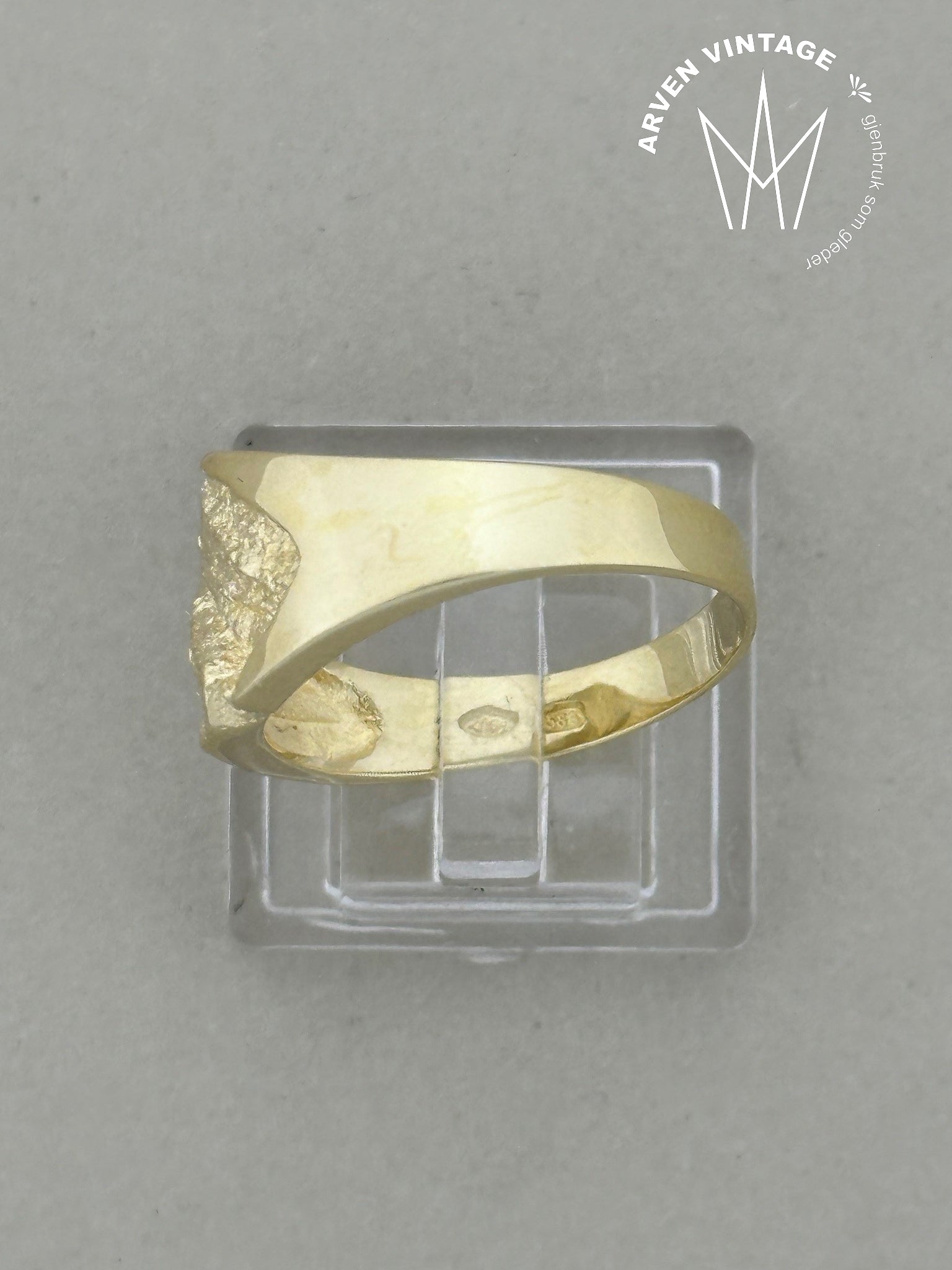 Vintage ring gult gull str 57