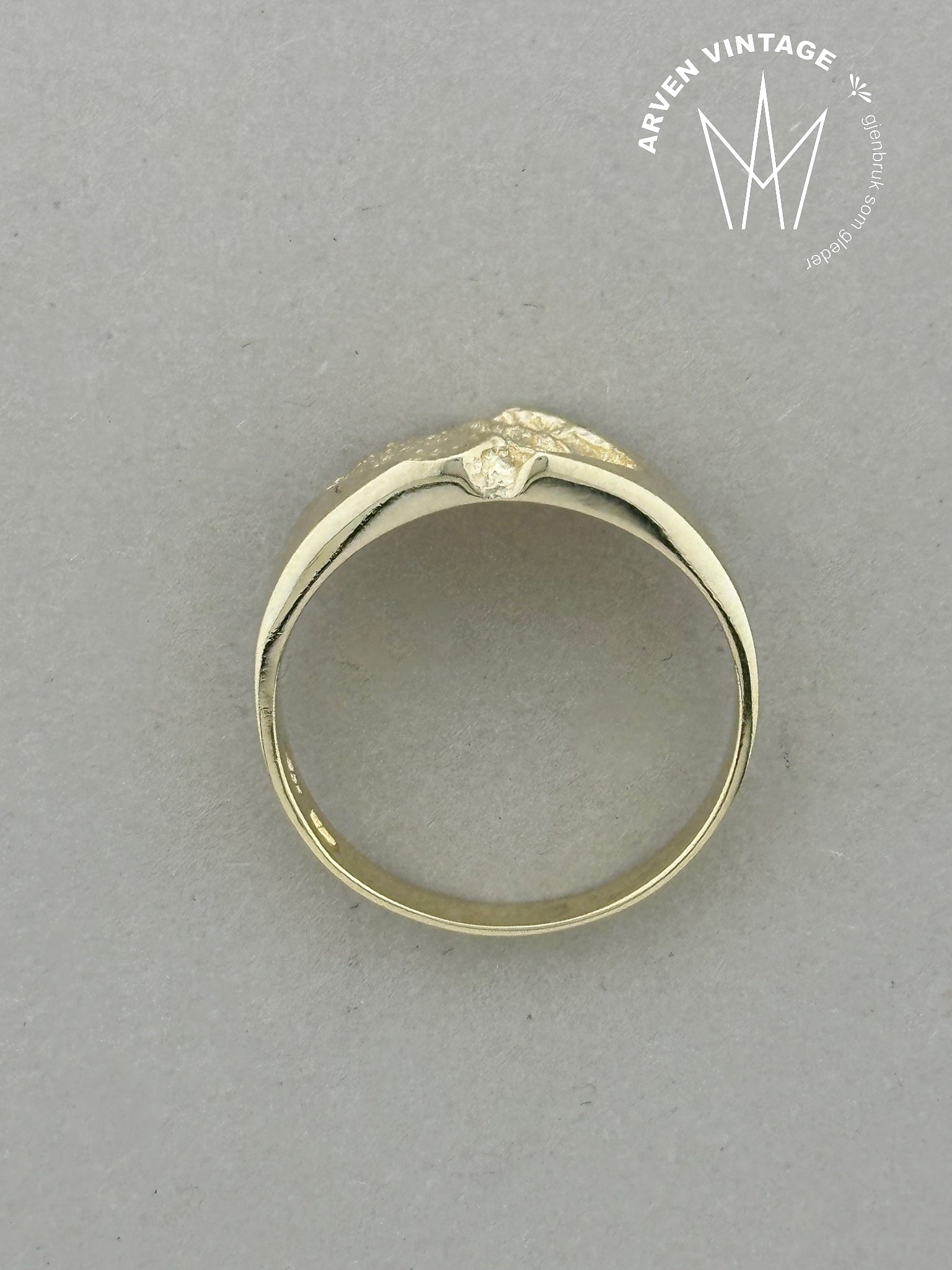 Vintage ring gult gull str 57