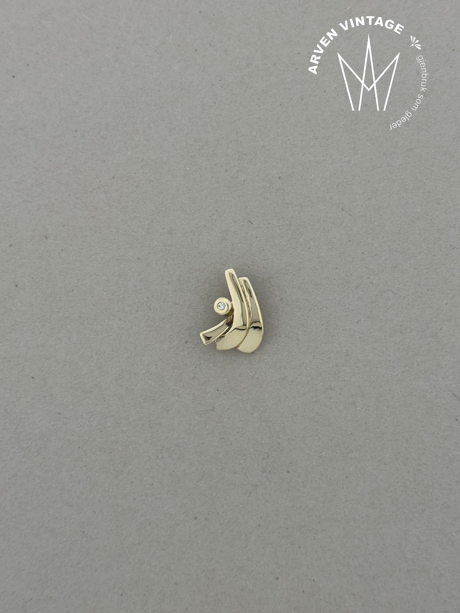 Vintage diamantanheng gult gull