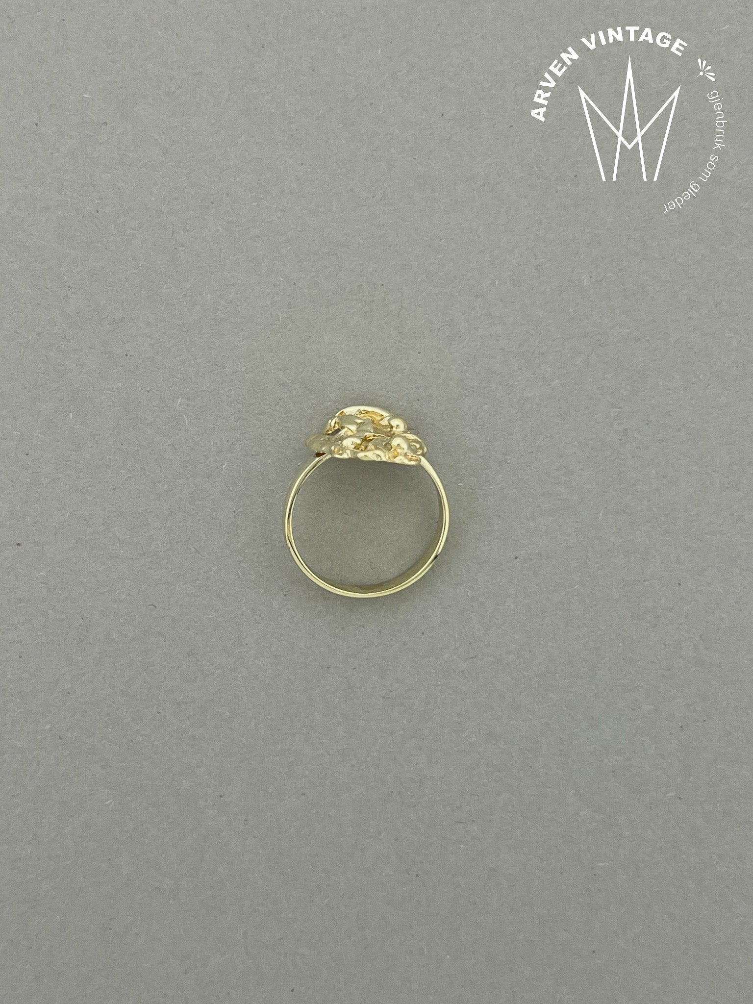 Vintage ring gult gull str 58