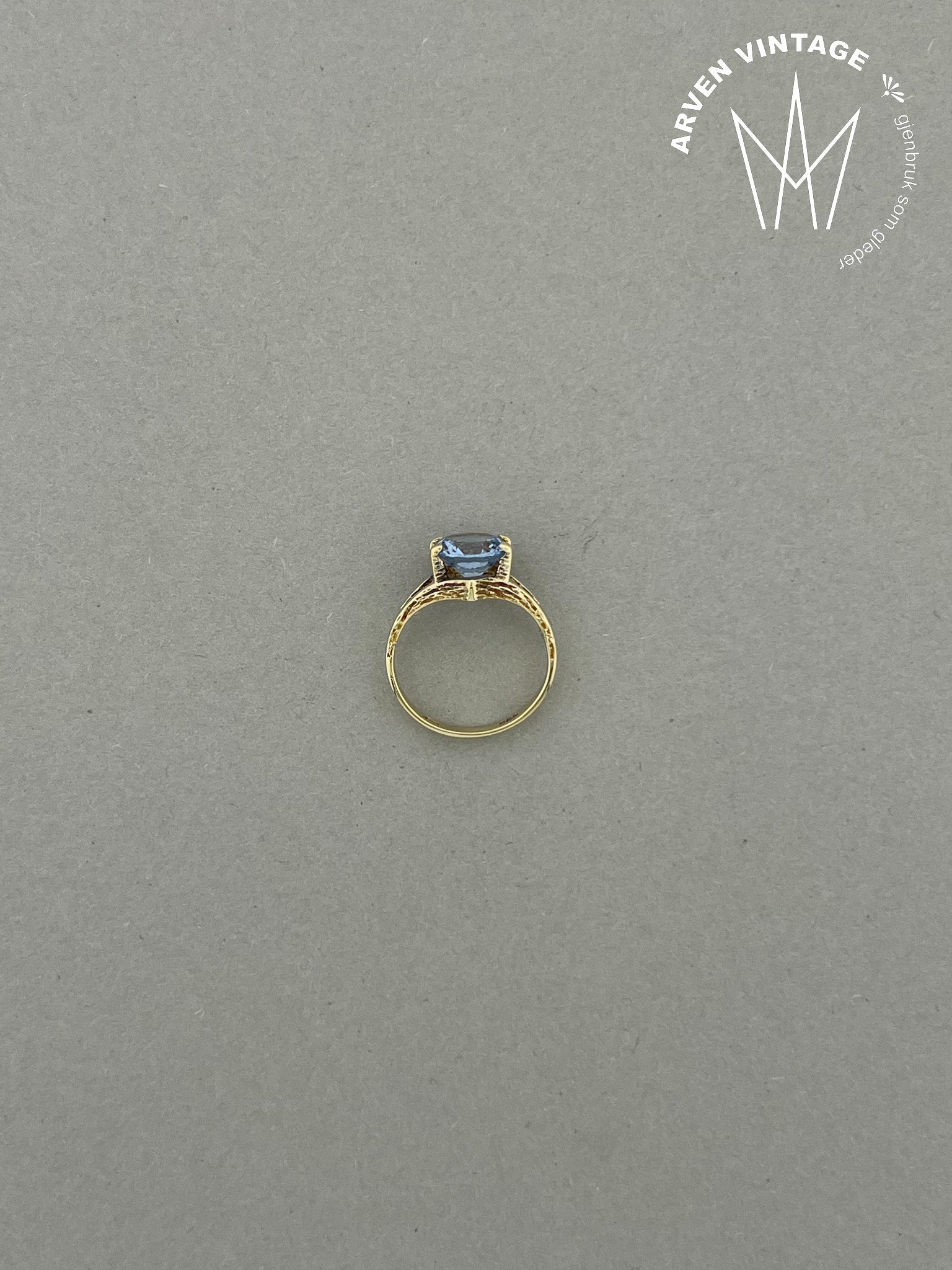 Vintage ring gult gull str 48