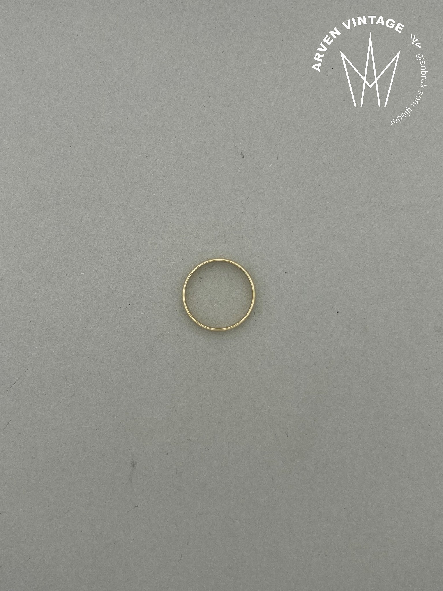 Vintage glatt ring gult gull str 65