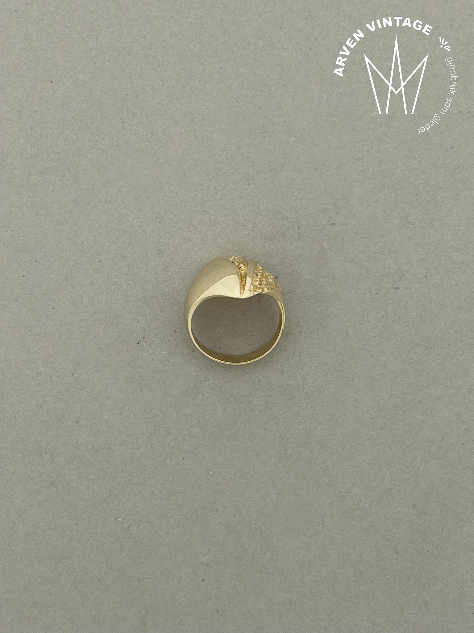 Vintage ring gult gull str 52