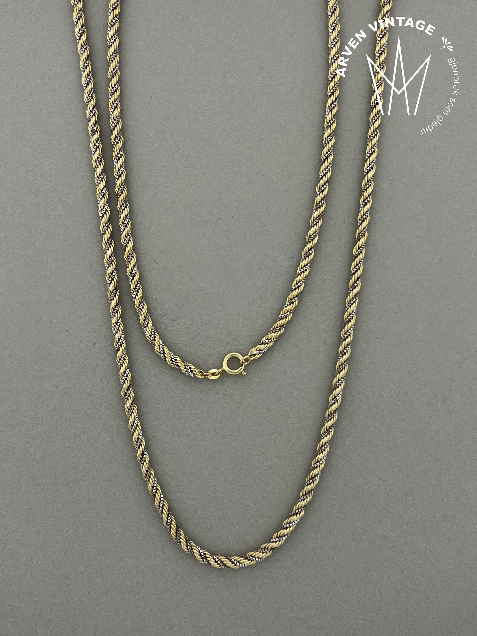 Vintage halskjede gull 70cm