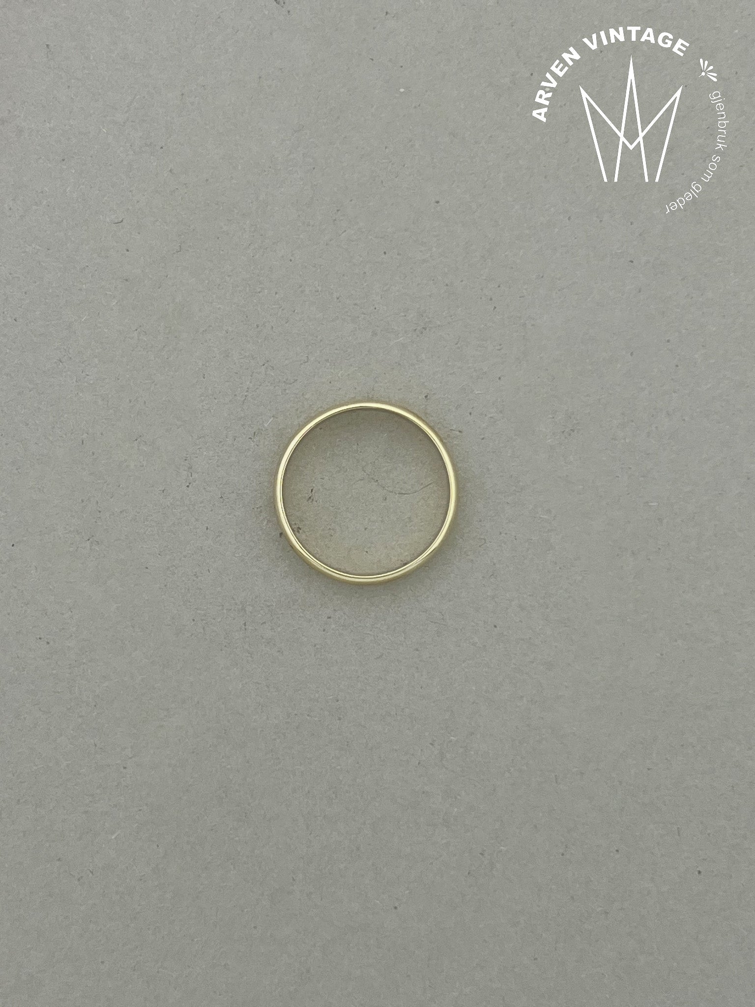 Vintage glatt ring gult gull str 56
