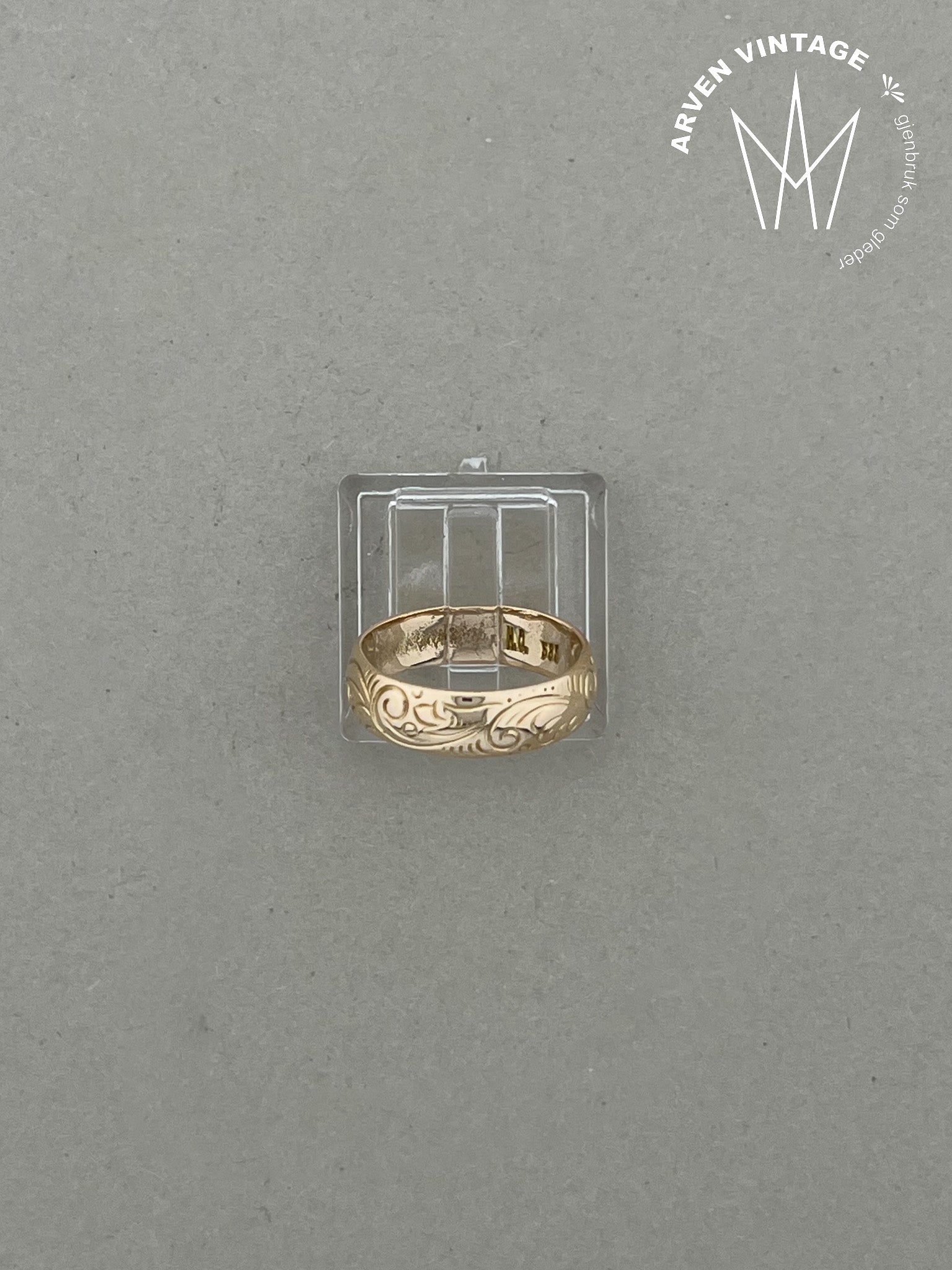 Vintage ring gult gull str 50