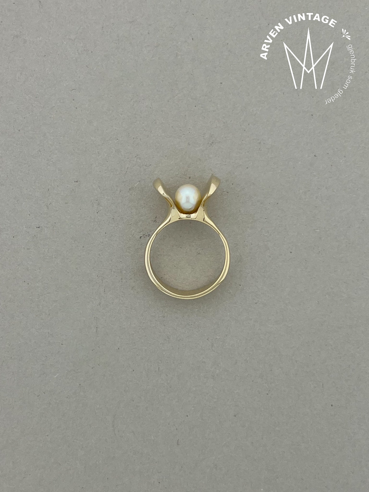 Vintage ring gult gull str 52