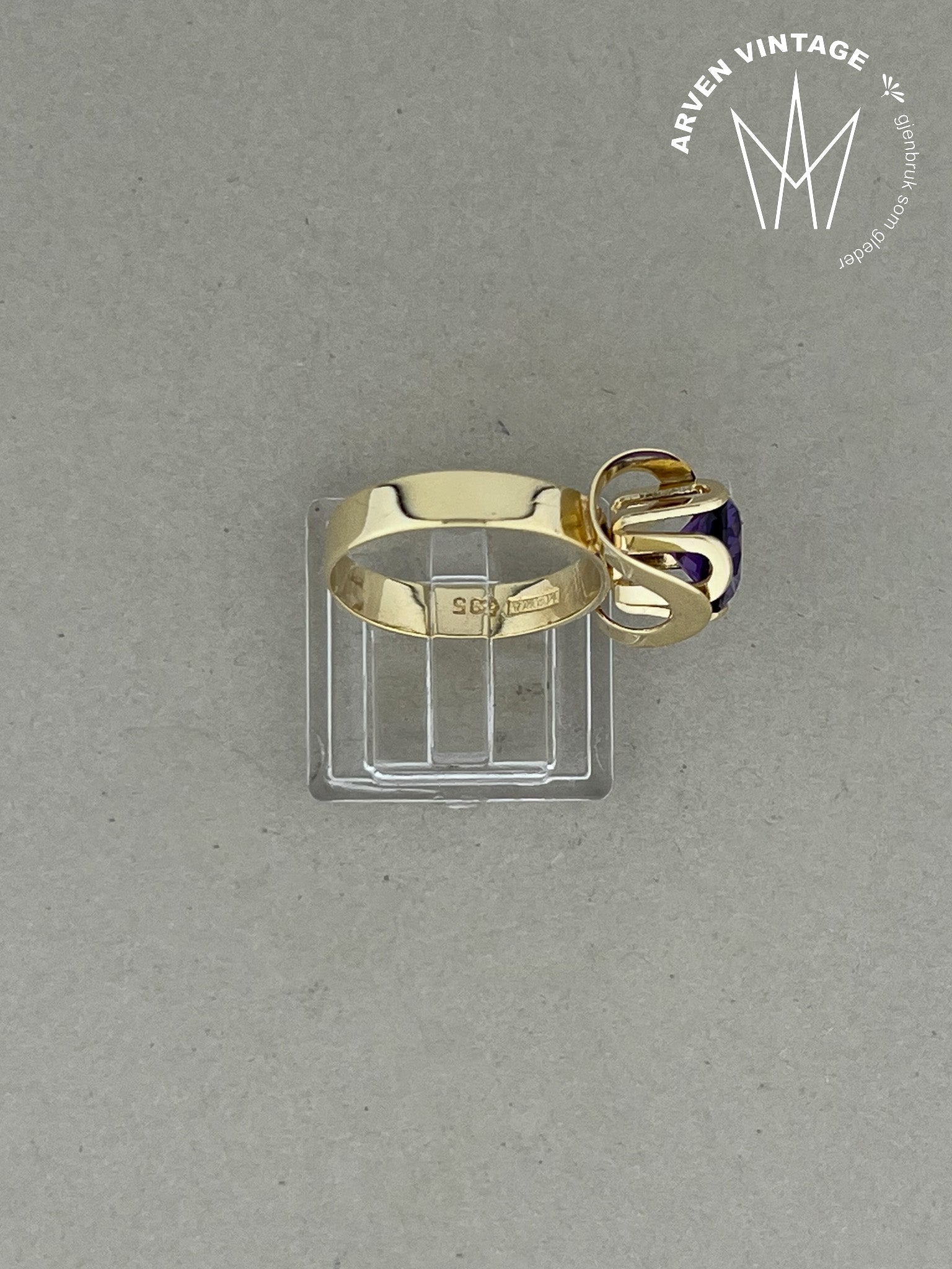 Vintage ring gult gull str 55