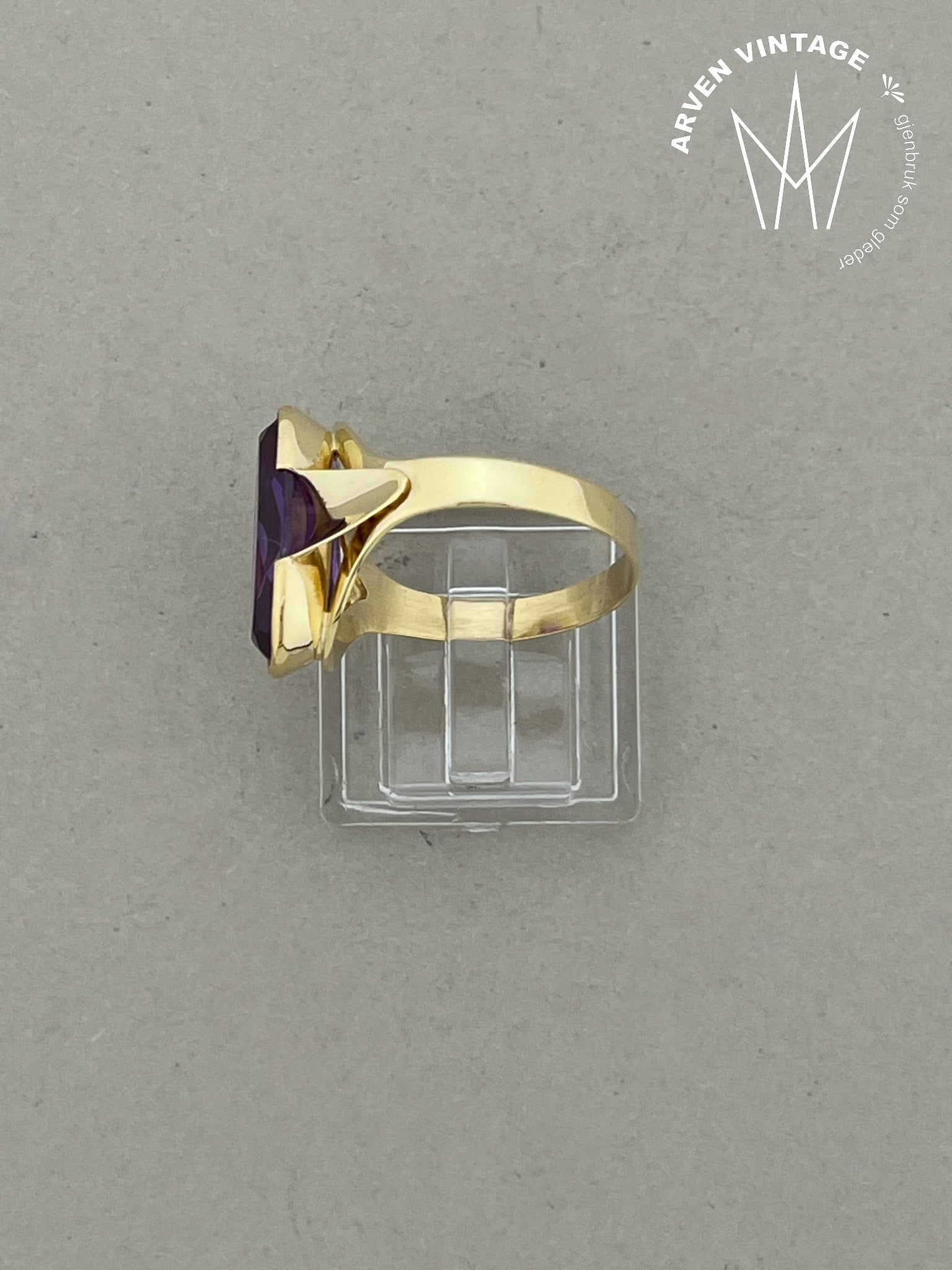 Vintage ring gult gull str 60