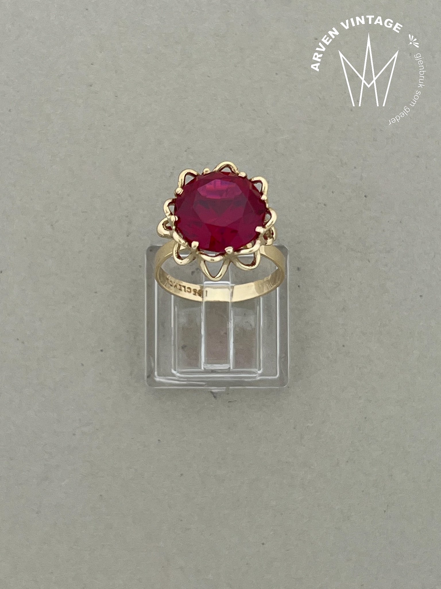 Vintage ring gult gull str 54