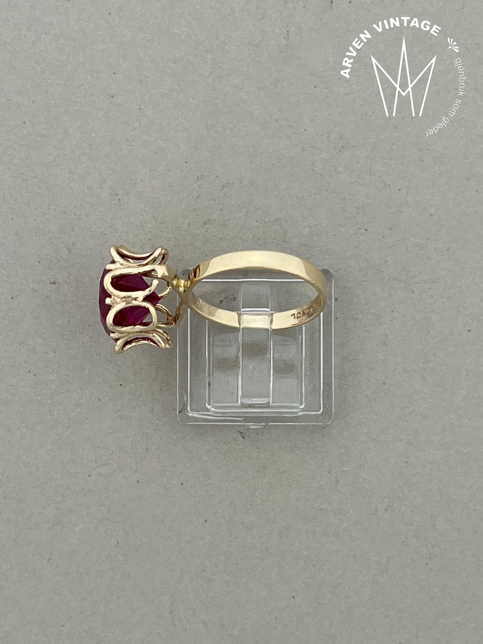 Vintage ring gult gull str 54