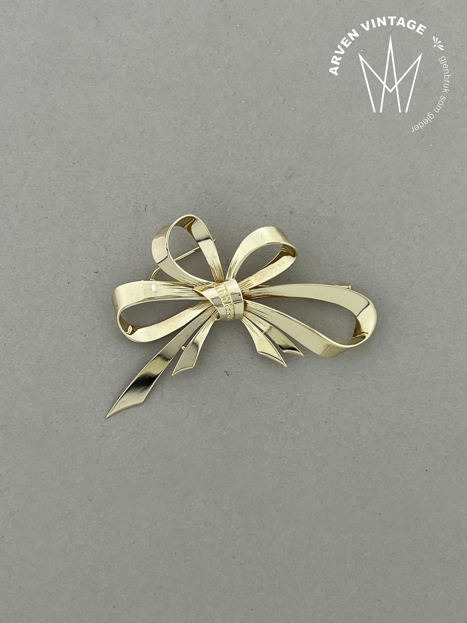 Vintage brosje gult gull