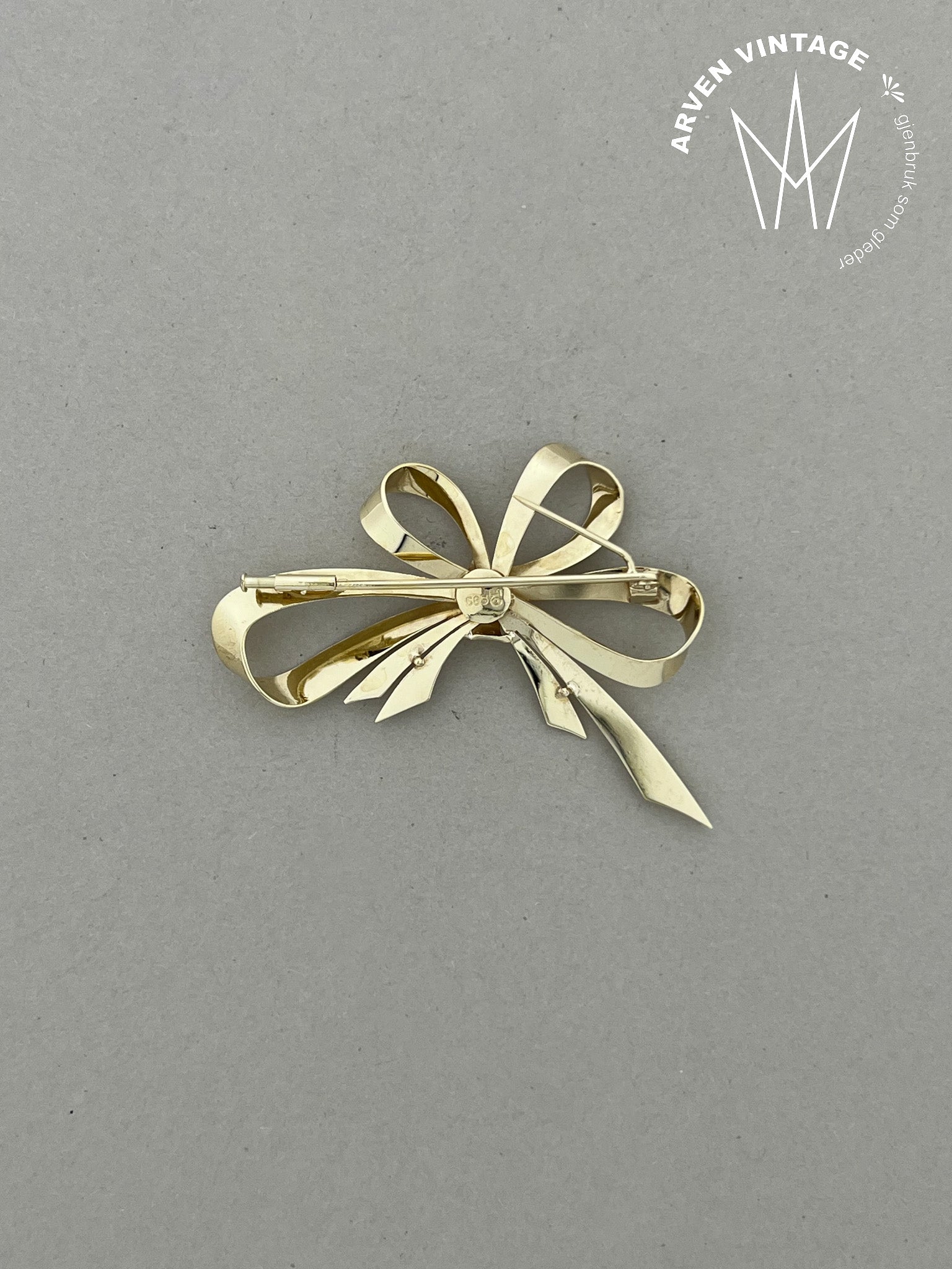 Vintage brosje gult gull
