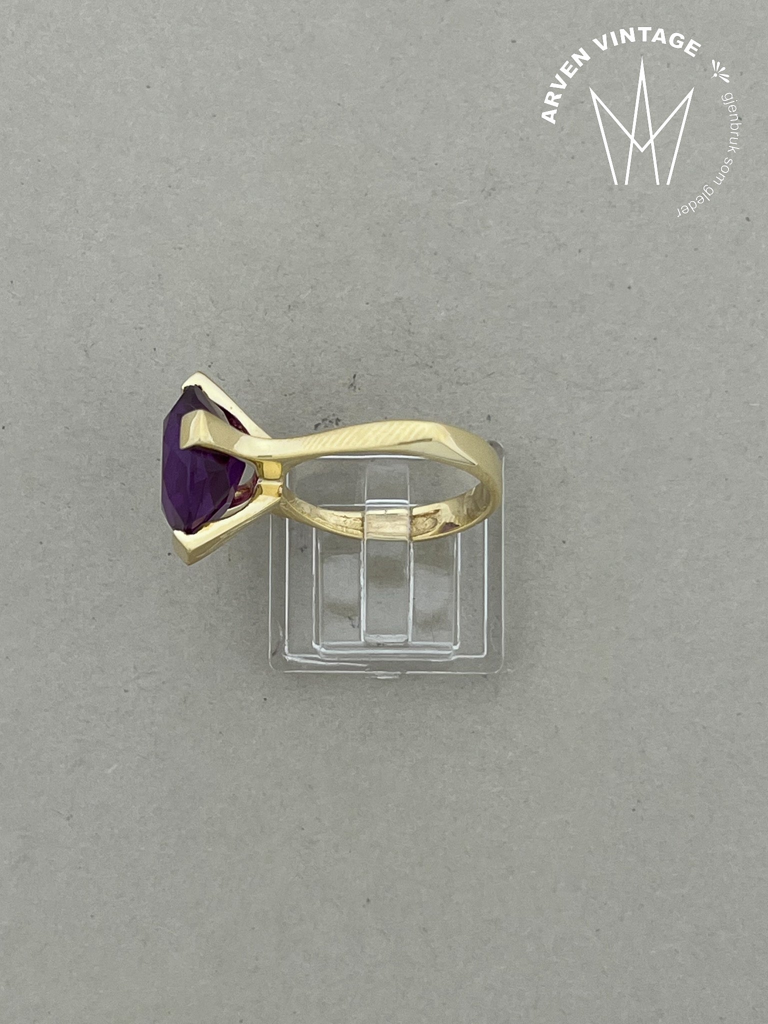 Vintage ring gult gull str 54