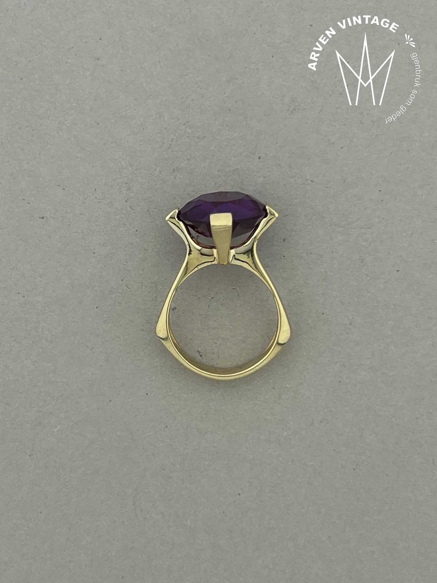 Vintage ring gult gull str 54