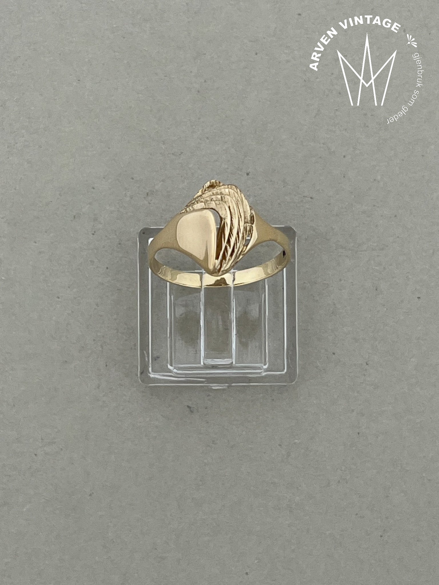 Vintage ring gult gull str 54