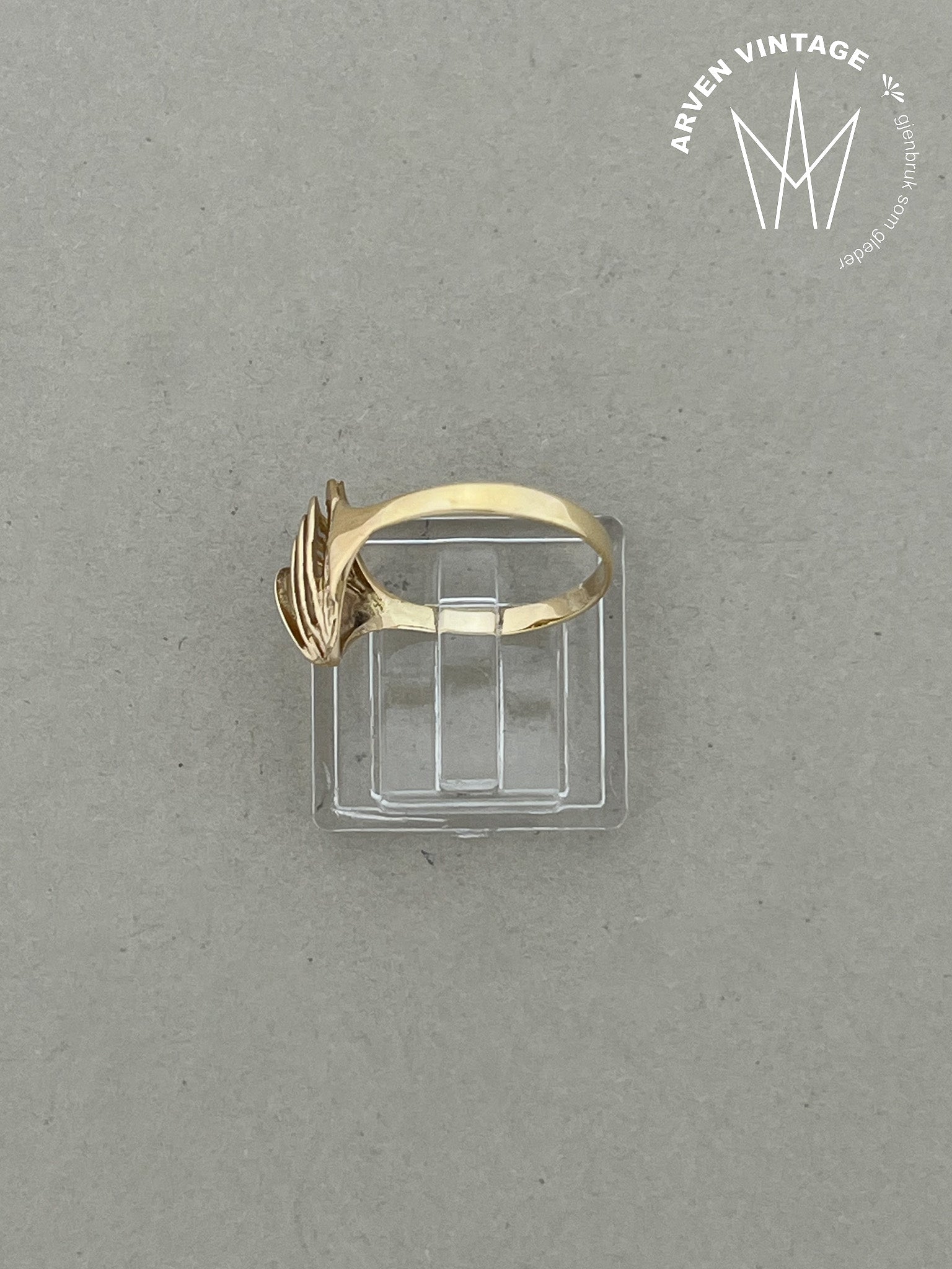 Vintage ring gult gull str 54