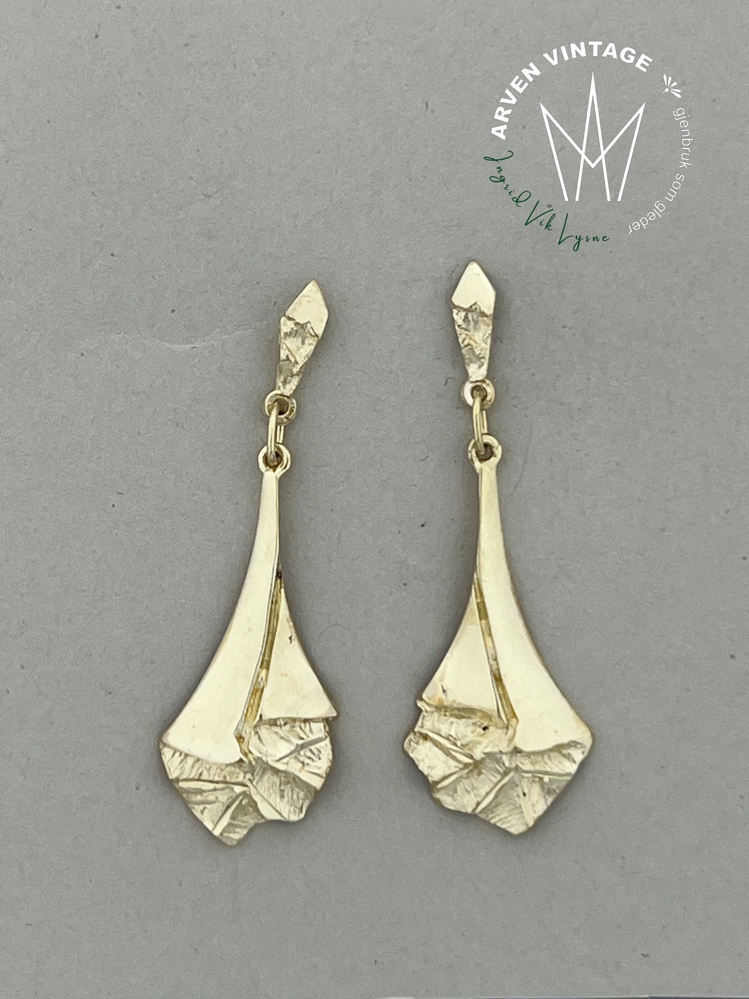 Vintage ørepynt gult gull