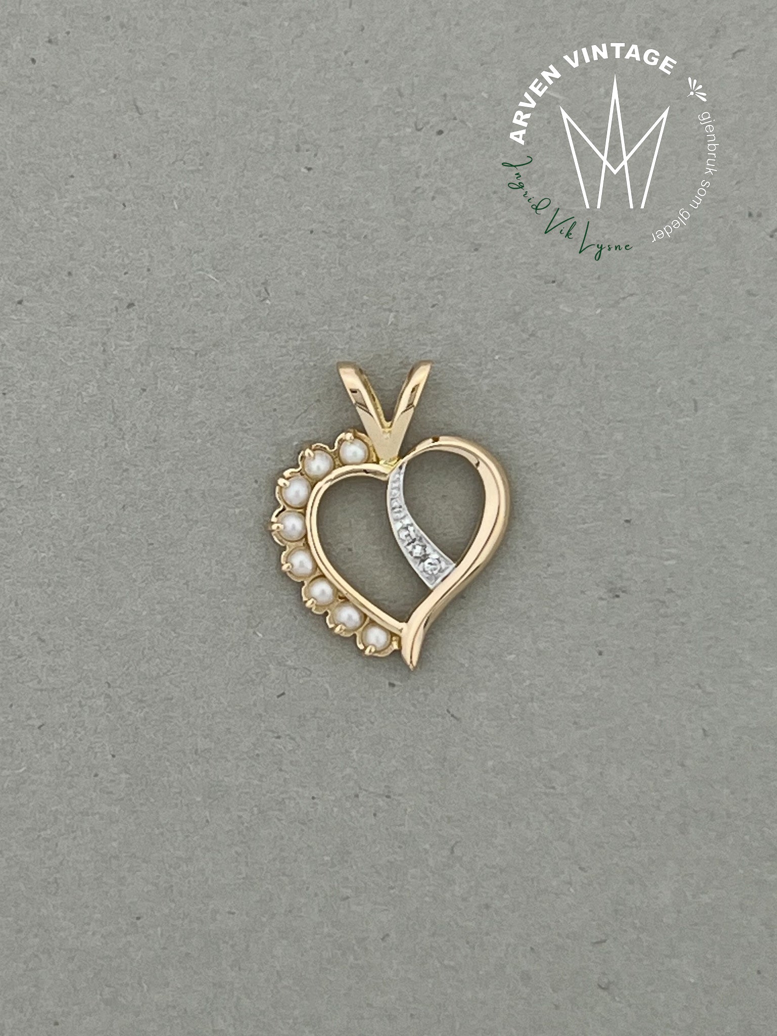 Vintage diamantanheng gult gull