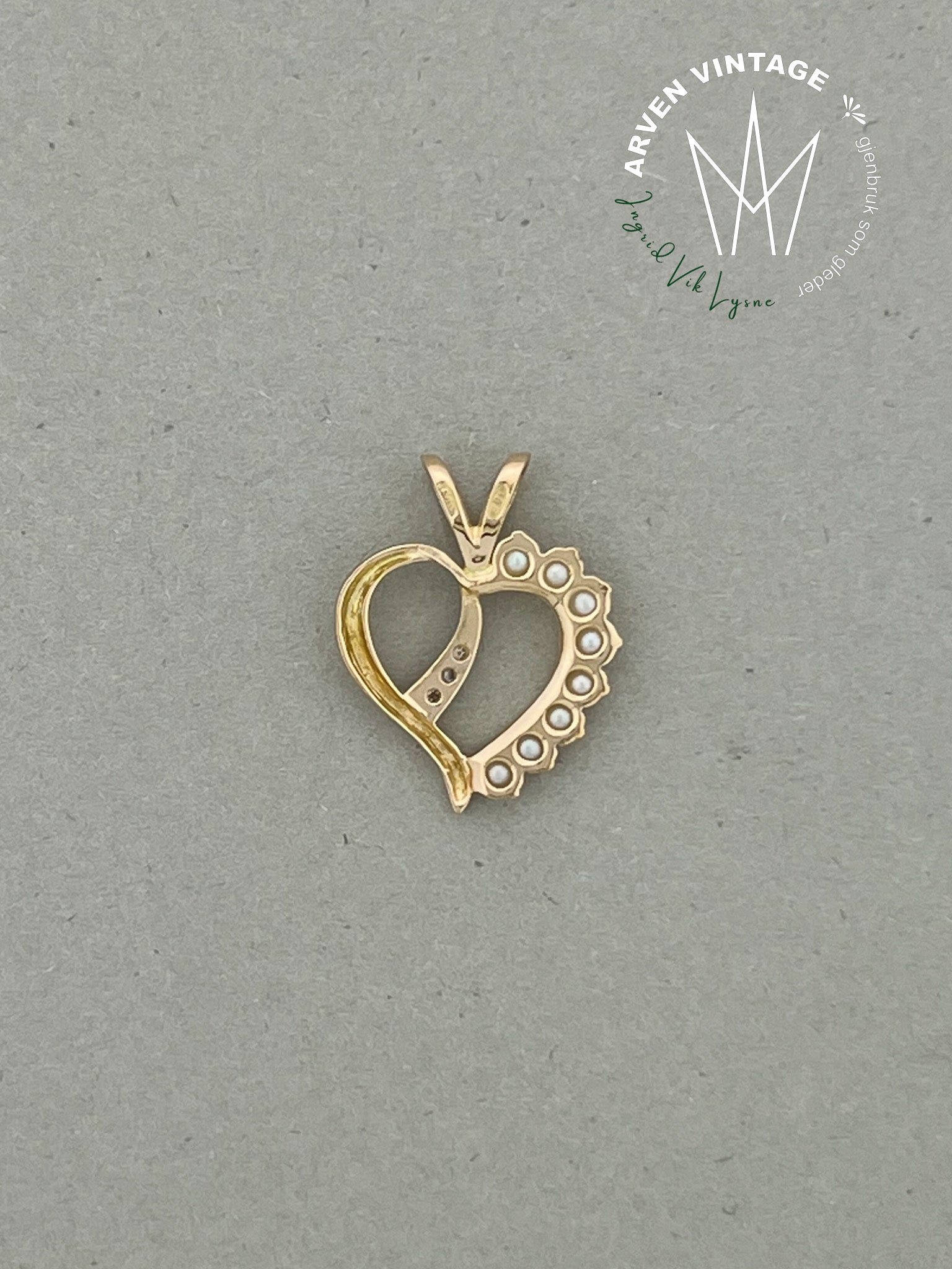 Vintage diamantanheng gult gull