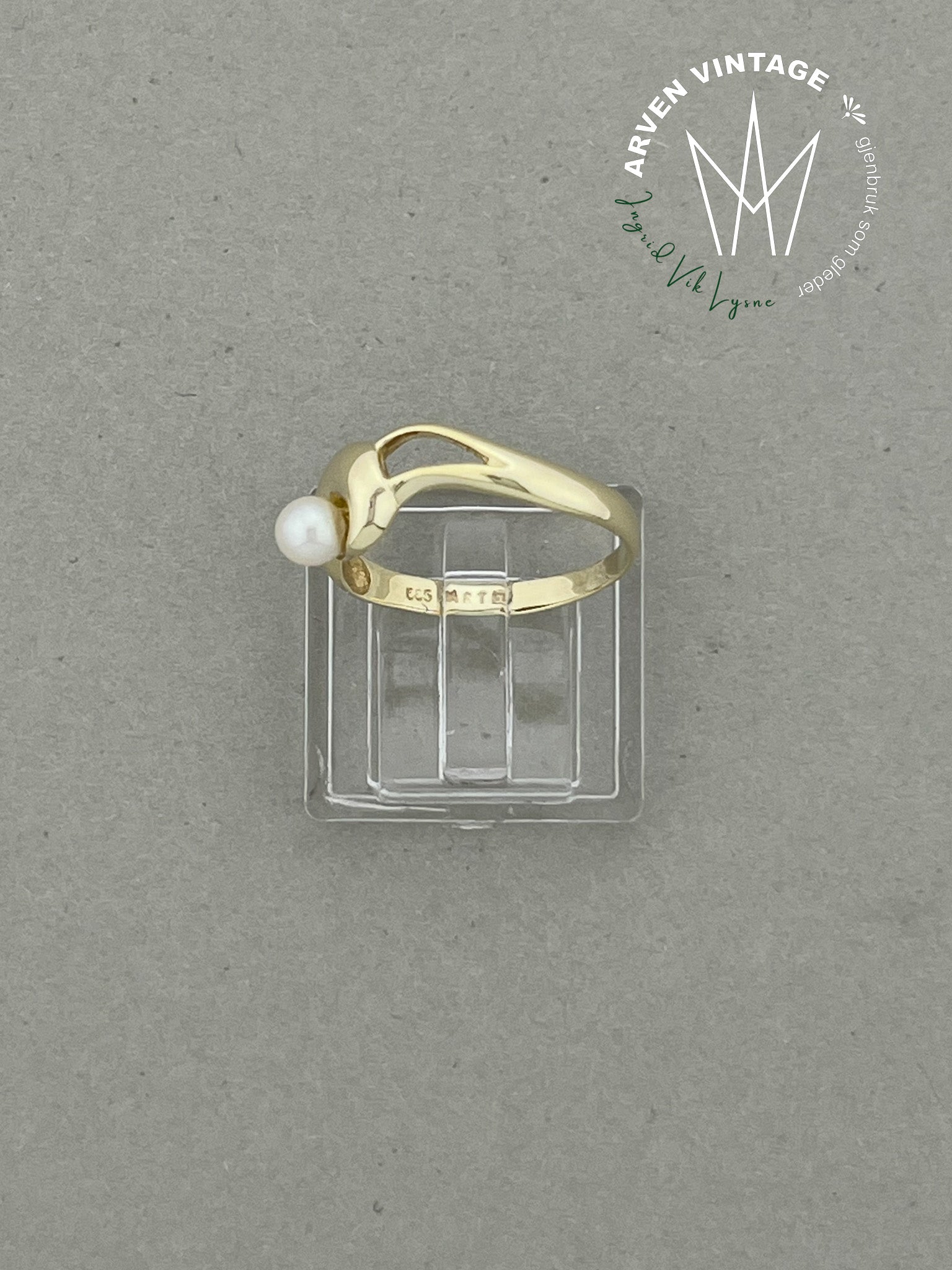 Vintage ring gult gull str 54