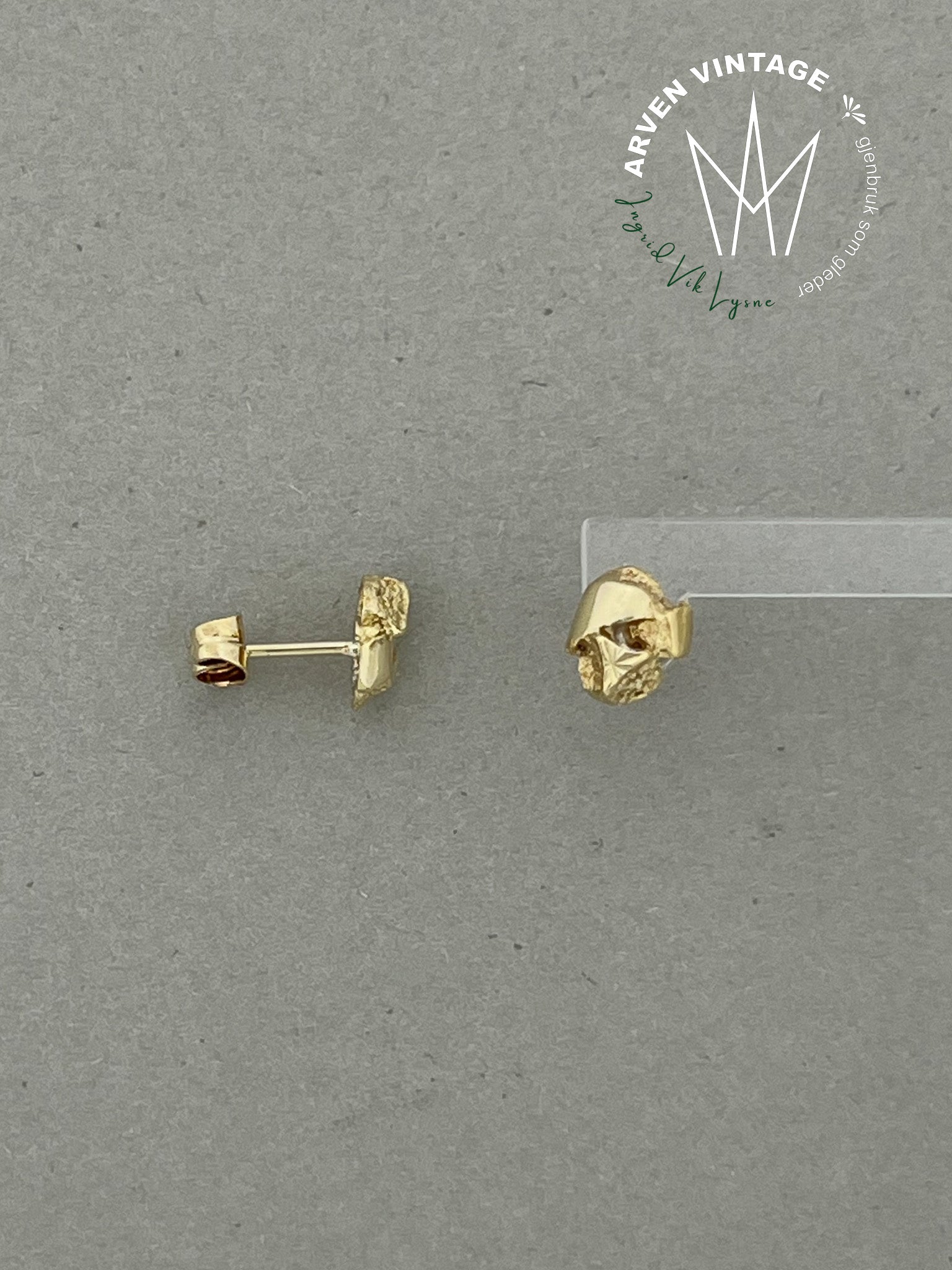 Vintage ørepynt gult gull