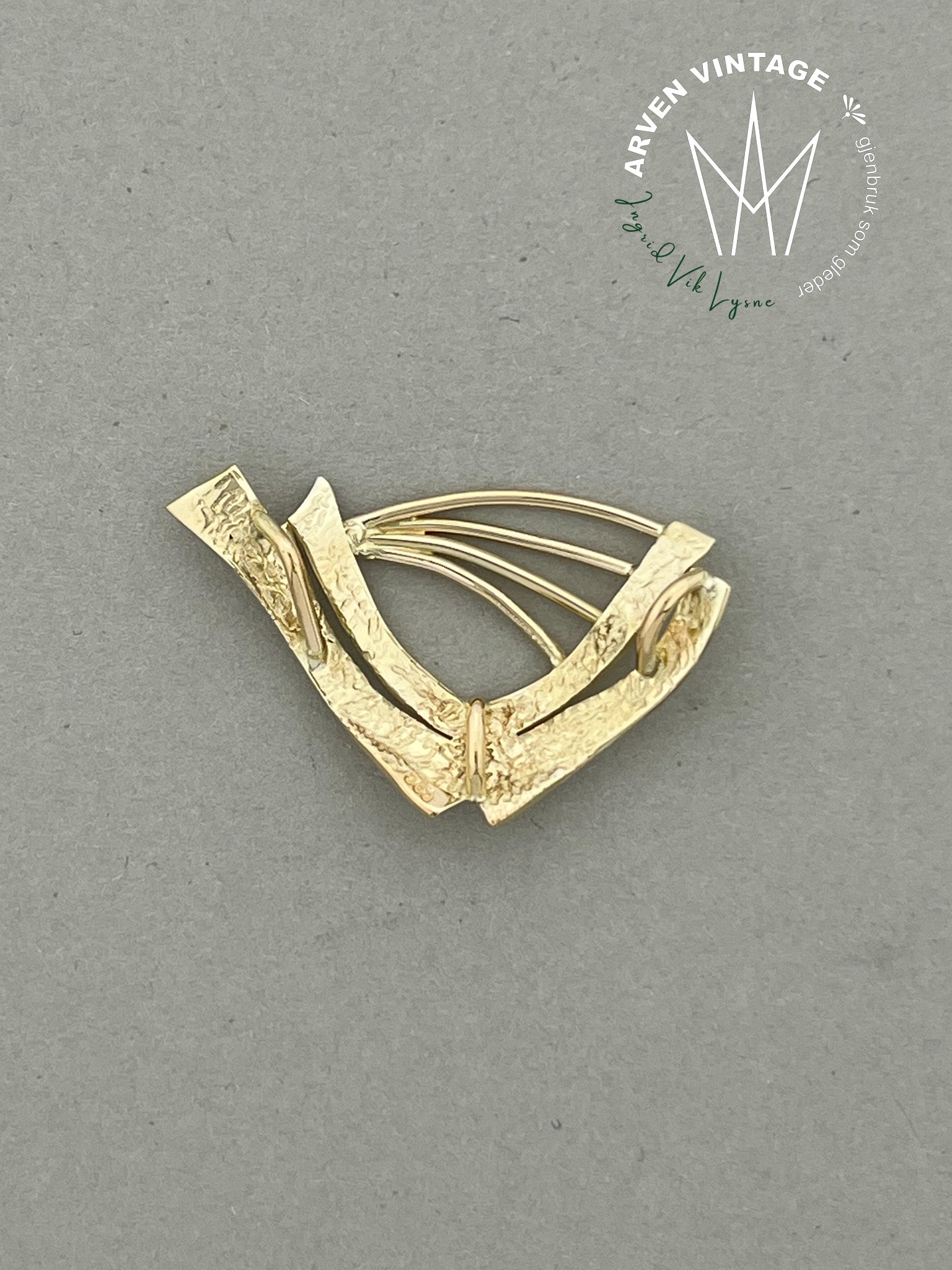 Vintage anheng gult gull