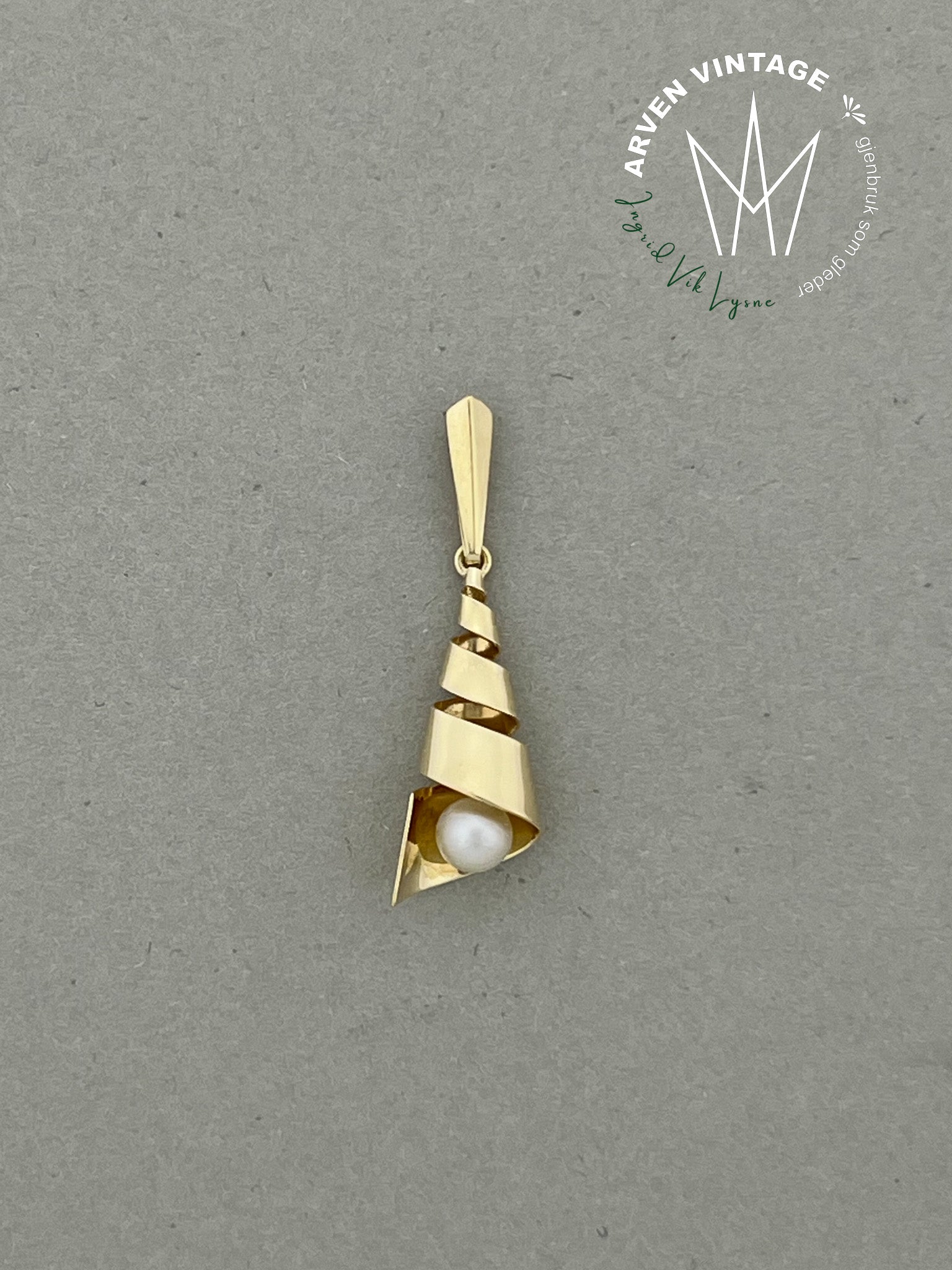 Vintage anheng gult gull