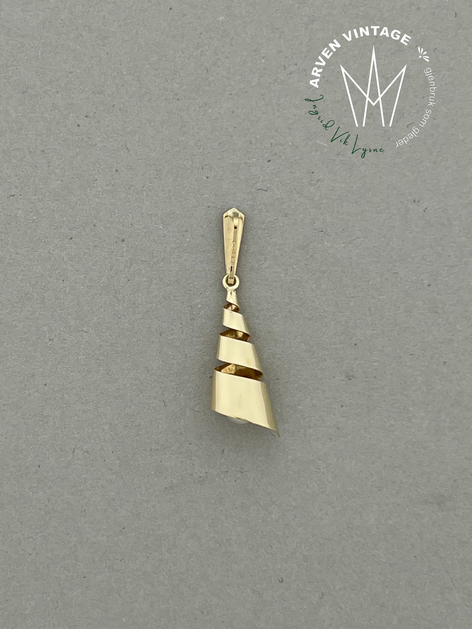 Vintage anheng gult gull