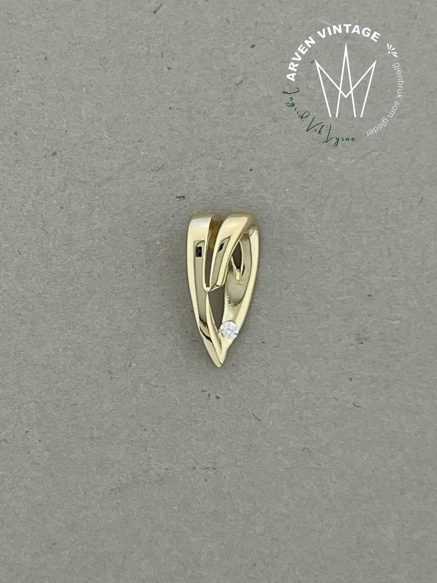 Vintage diamantanheng gult gull