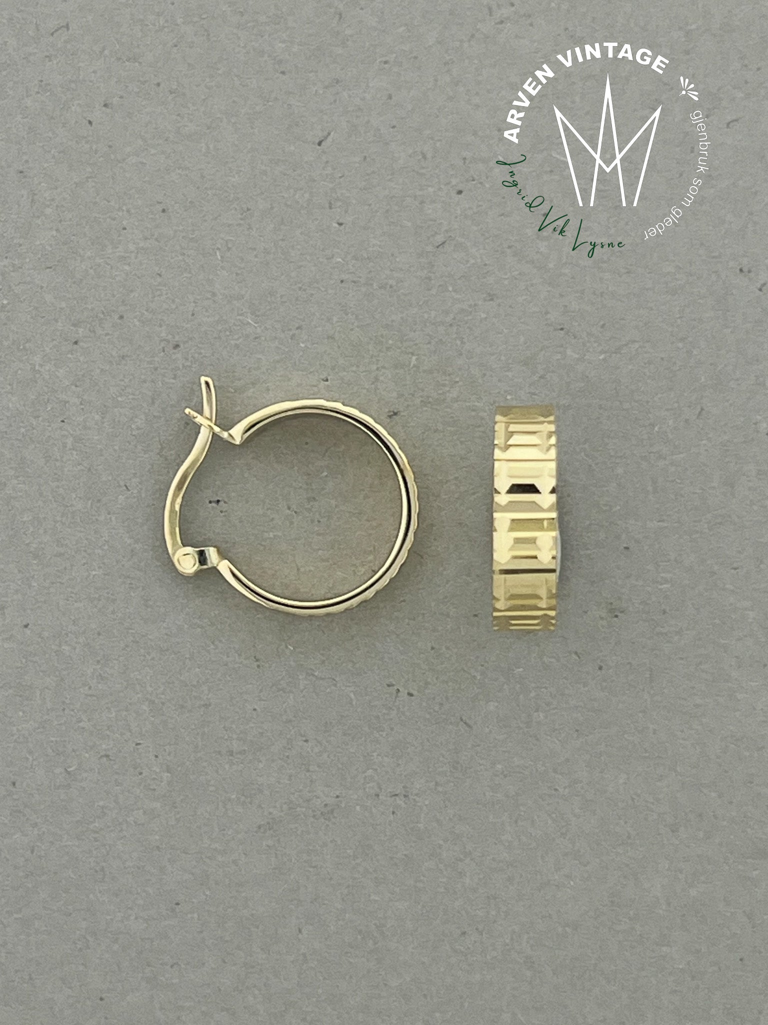 Vintage ørepynt gult gull