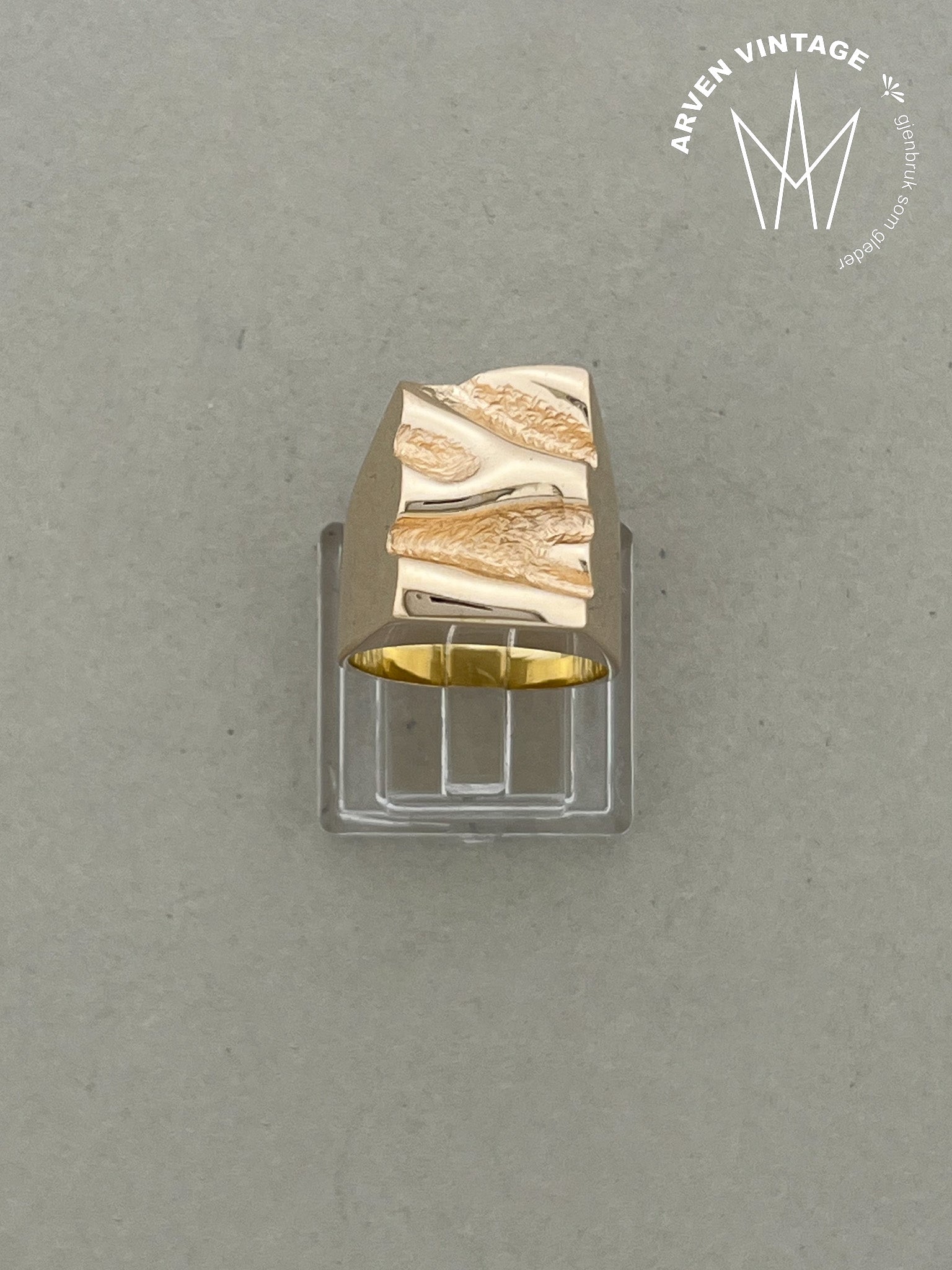 Vintage ring gult gull str 51